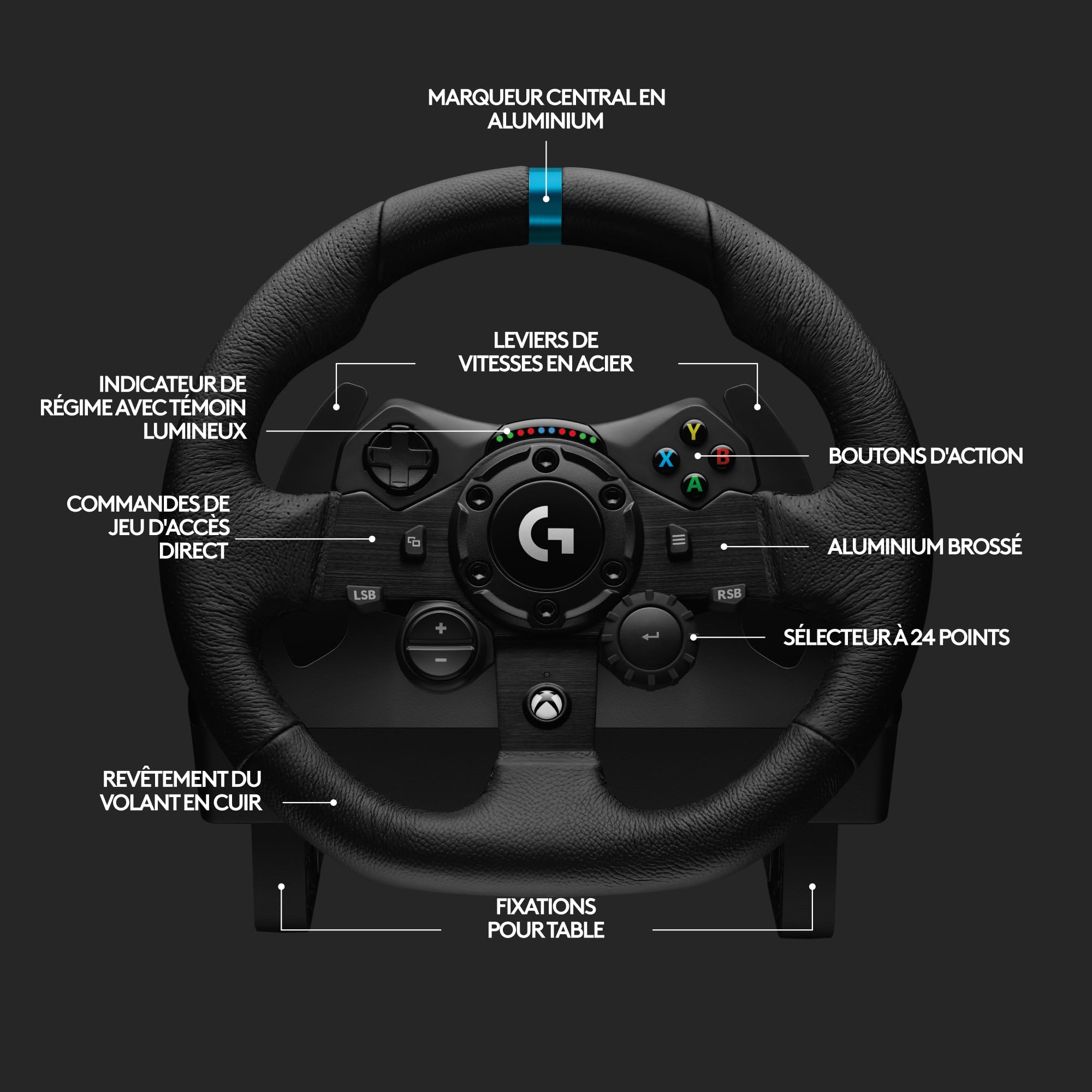 LOGITECH G923 Wheel and pedals set wired for PC Microsoft Xbox One
