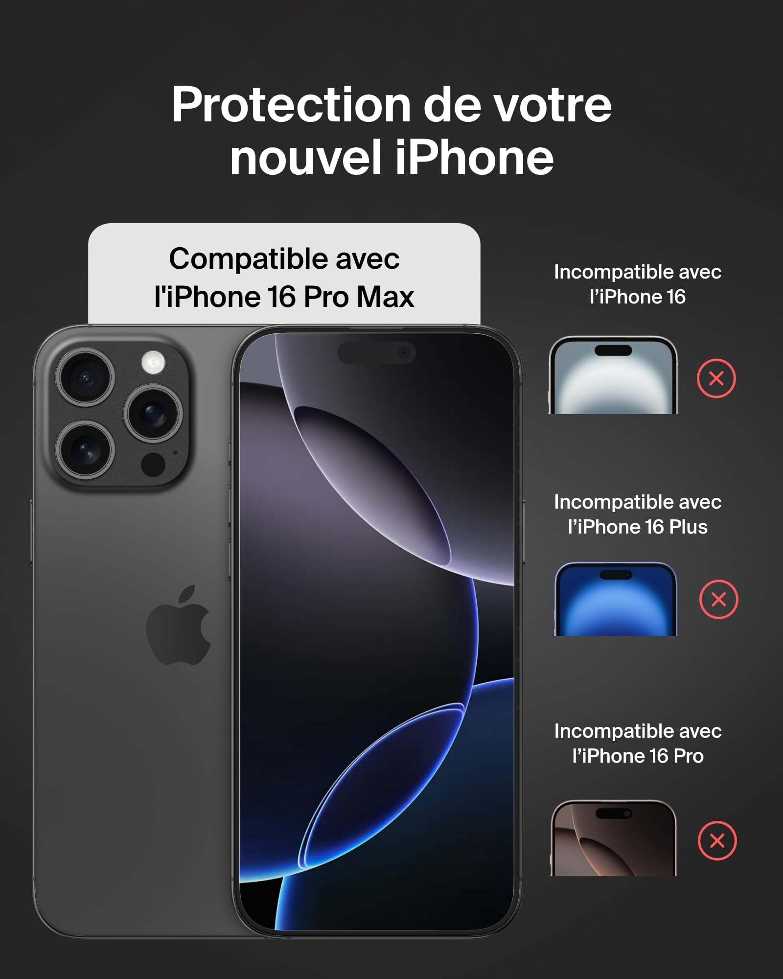 BELKIN ScreenForce Pro Tempered Glass AM Screen Protector - iPhone 16 Pro Max