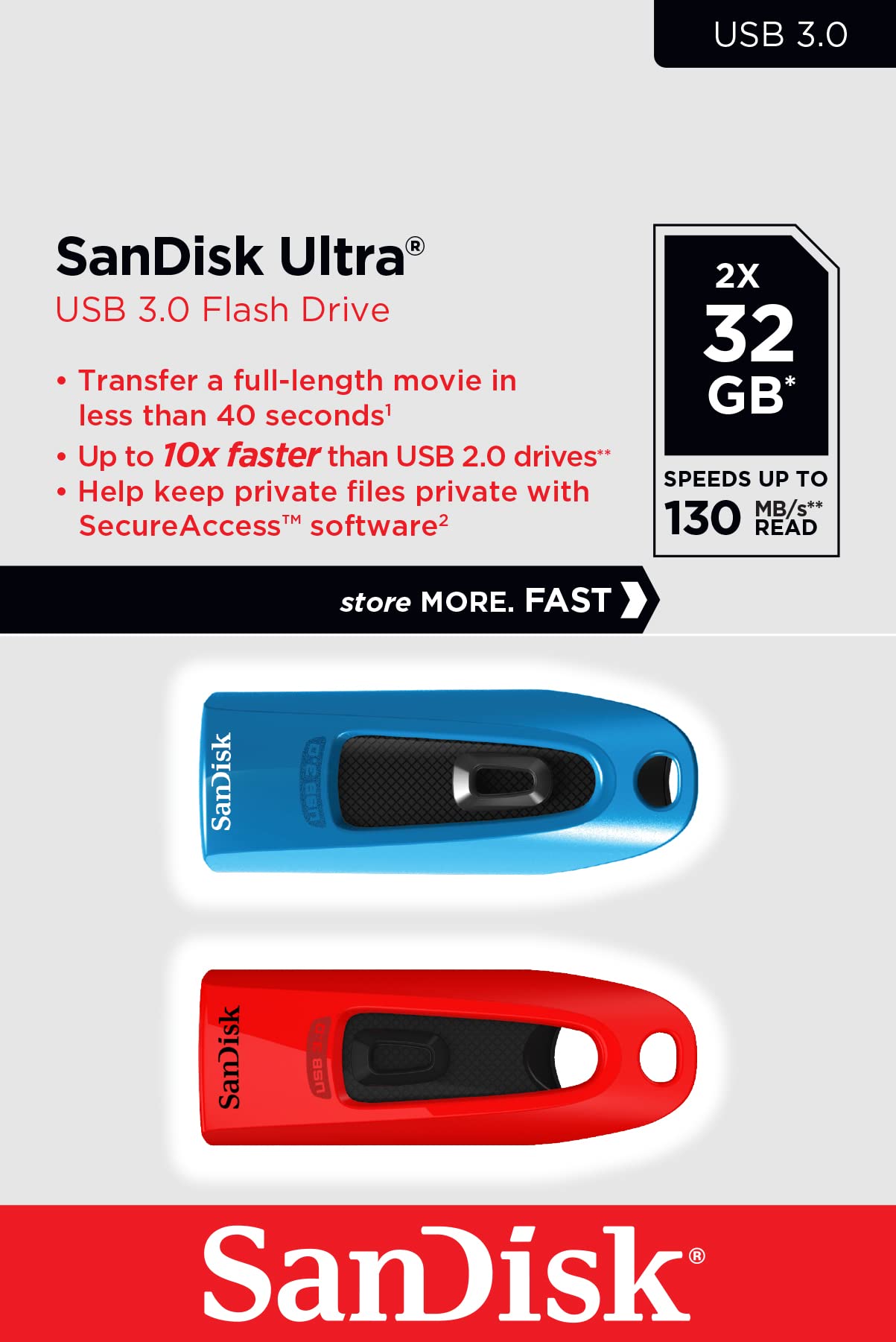 Ultra 32GB USB Flash USB 3.0 100MBs TPck
