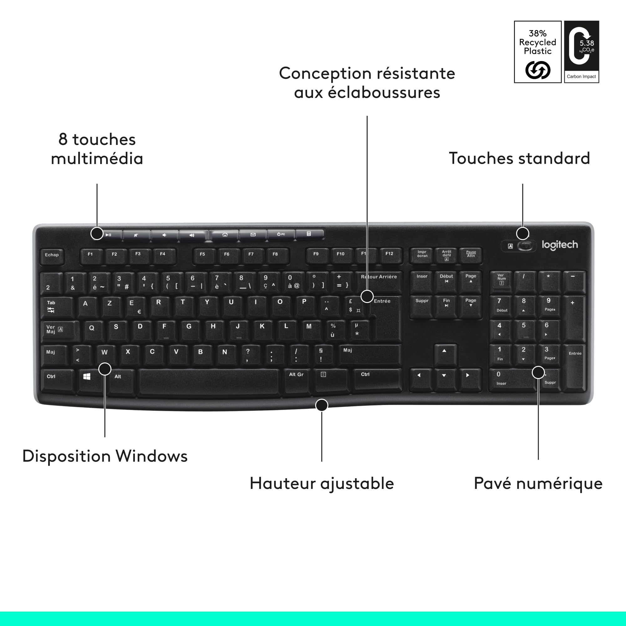 LOGITECH K270 Wireless Keyboard (FRA)