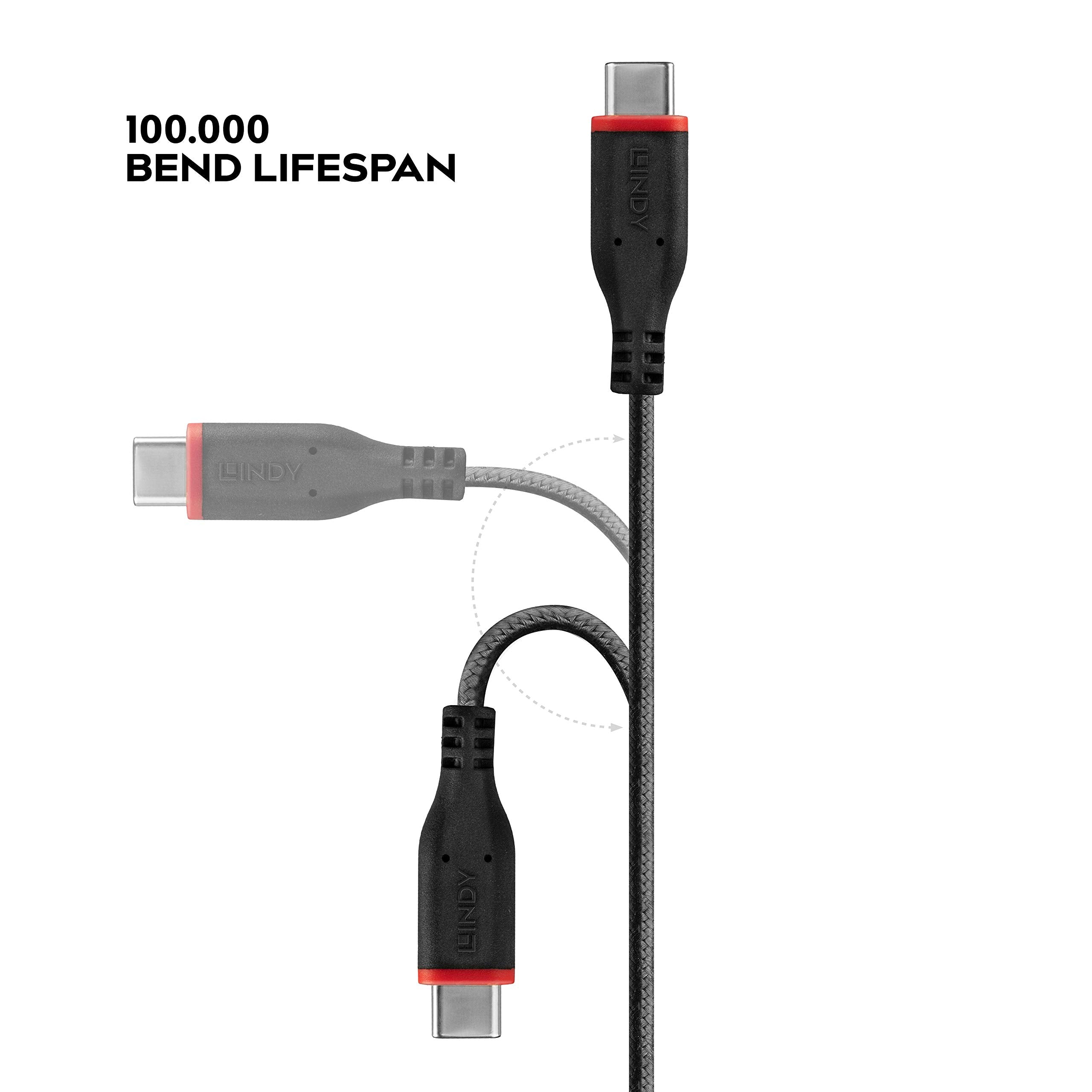 LINDY 1m reinforced USB Type C to Lightning charging Cable