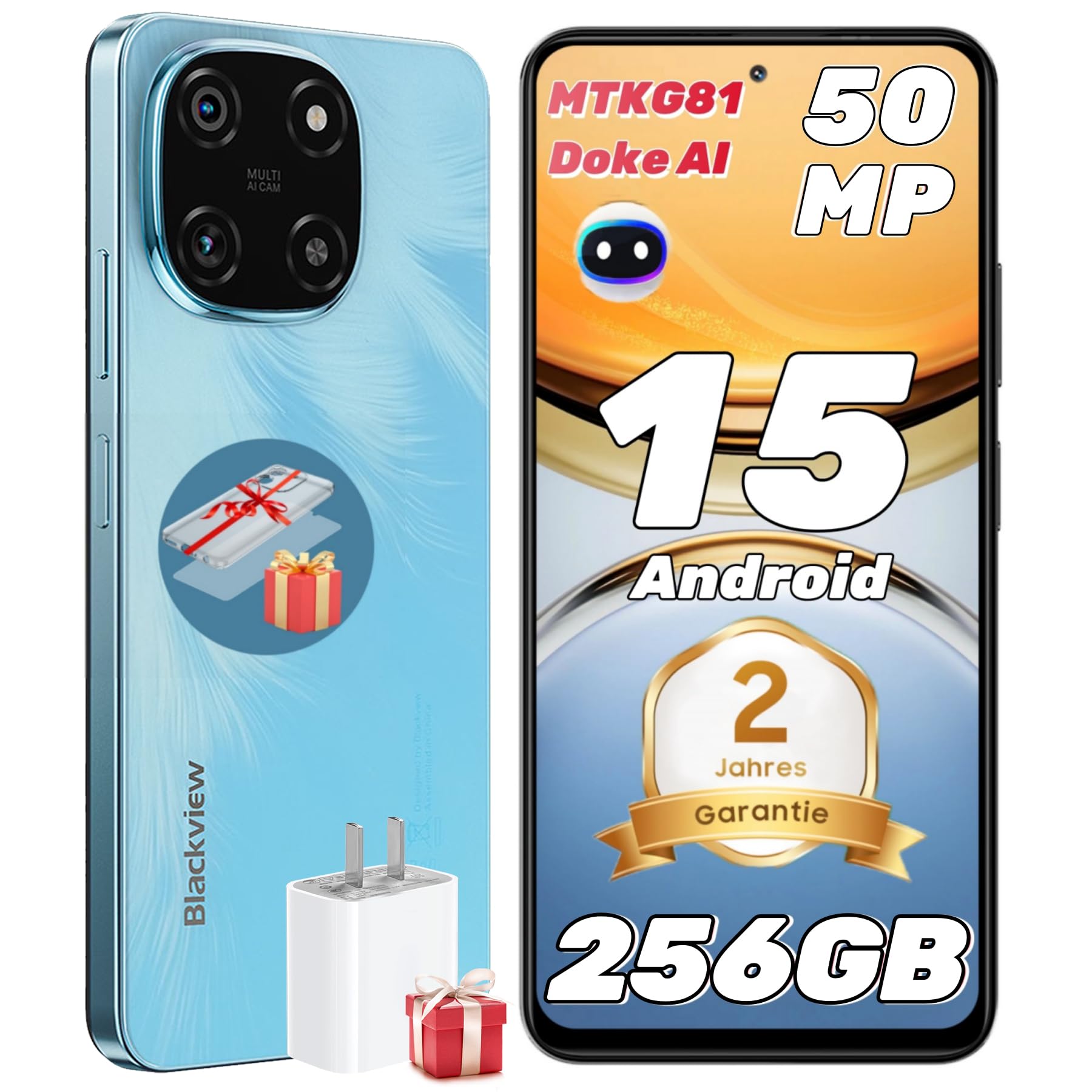Blackview Color 6 (Double Sim - 6.67''- 256 Go, 8 Go RAM) Bleu