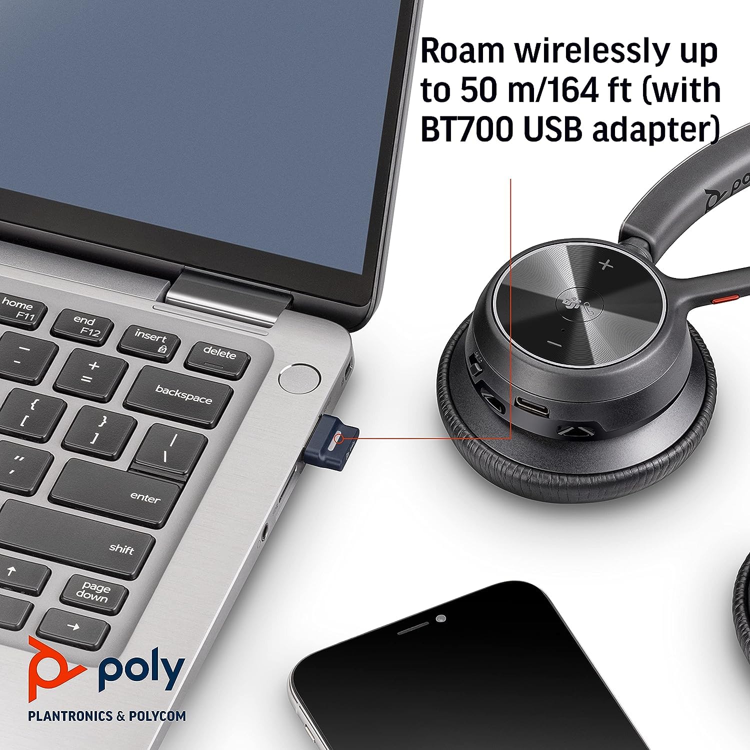 POLY Voyager 4320 casque sans fil Stéréo adapt.USB-A/USB-A+C