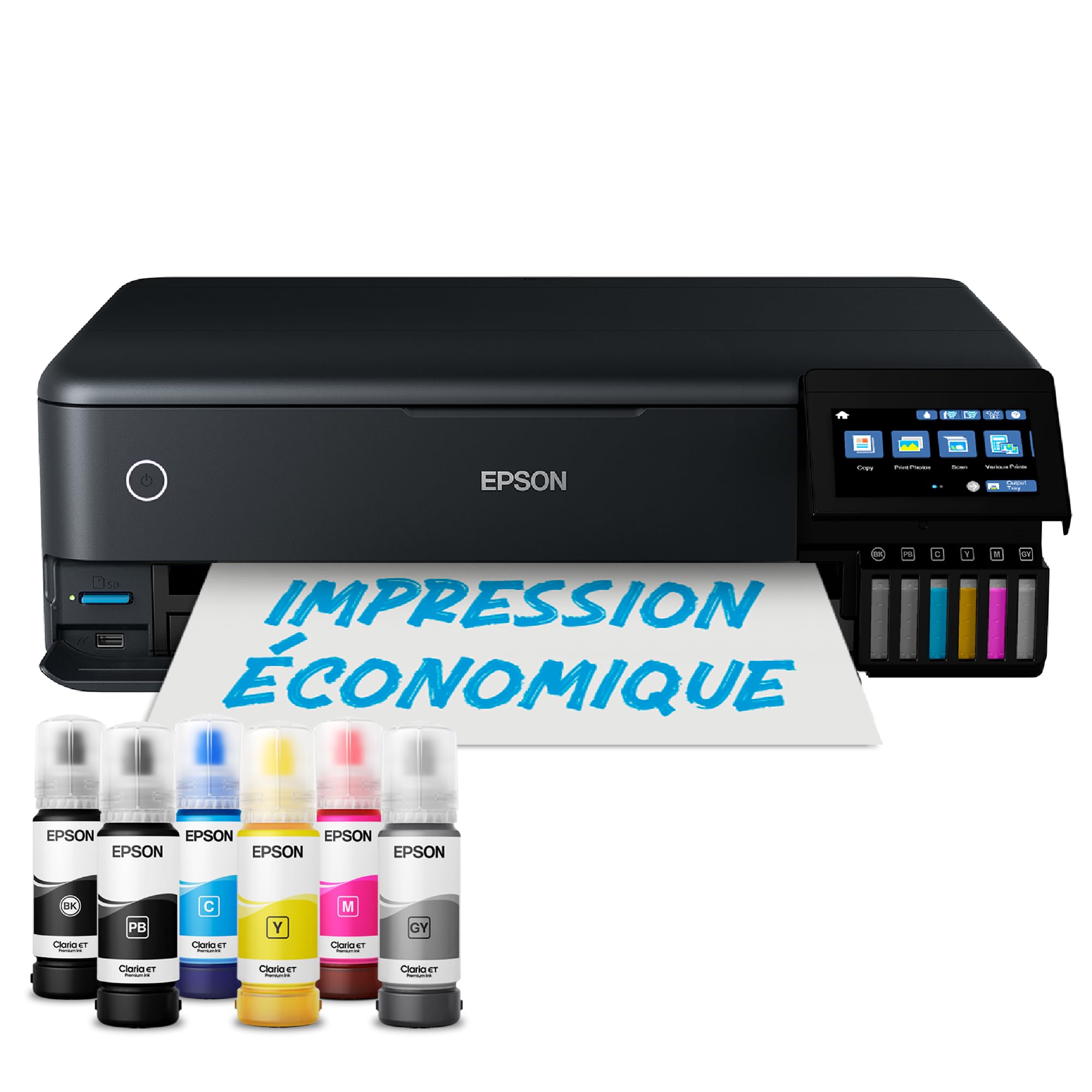 EPSON EcoTank ET-8550 MFP colour inkjet refillable A3 16ppm Print USB LAN Wi-Fi Black