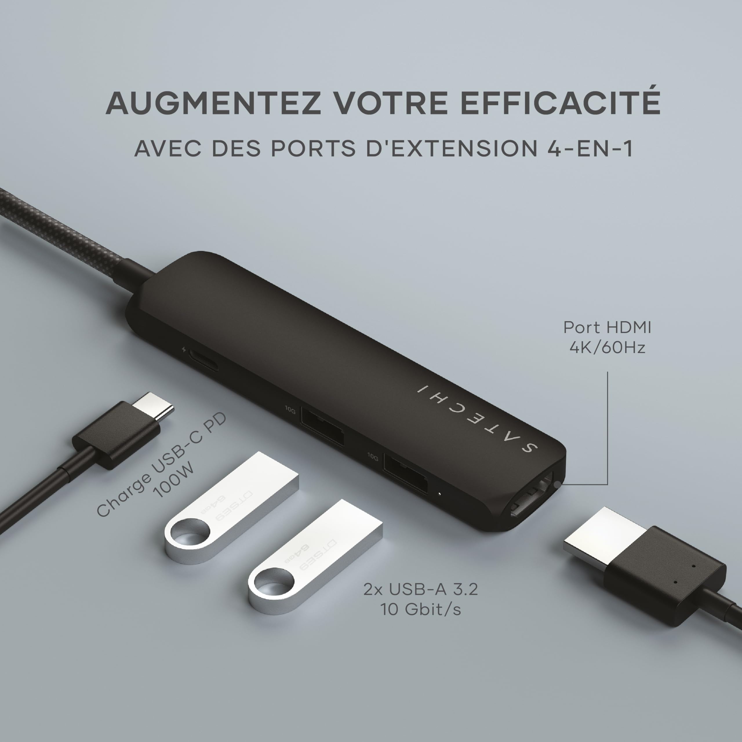 4-IN-1 USB-C MULTIPORT ADAPTER 4K BLACK