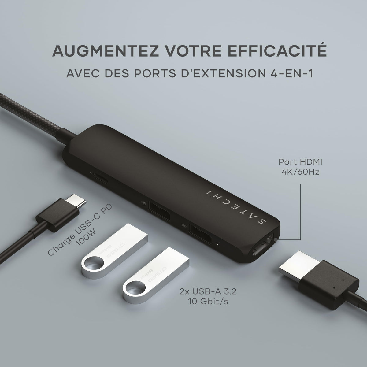 4-IN-1 USB-C MULTIPORT ADAPTER 4K BLACK