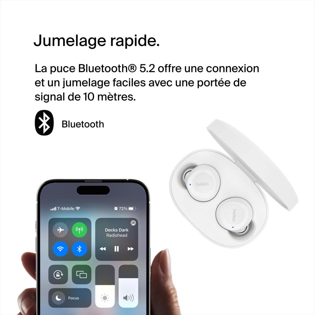 BELKIN SOUNDFORM BoltTrue Wireless Earbuds White