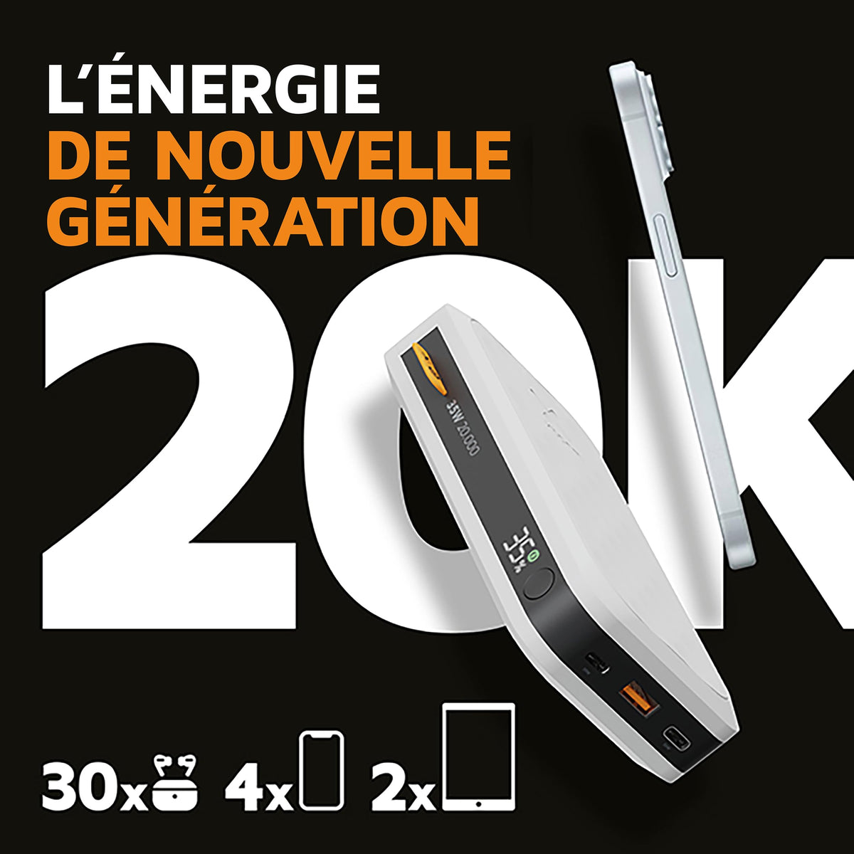 XTORM Batterie externe Fuel 35W 20000 mAh blanche