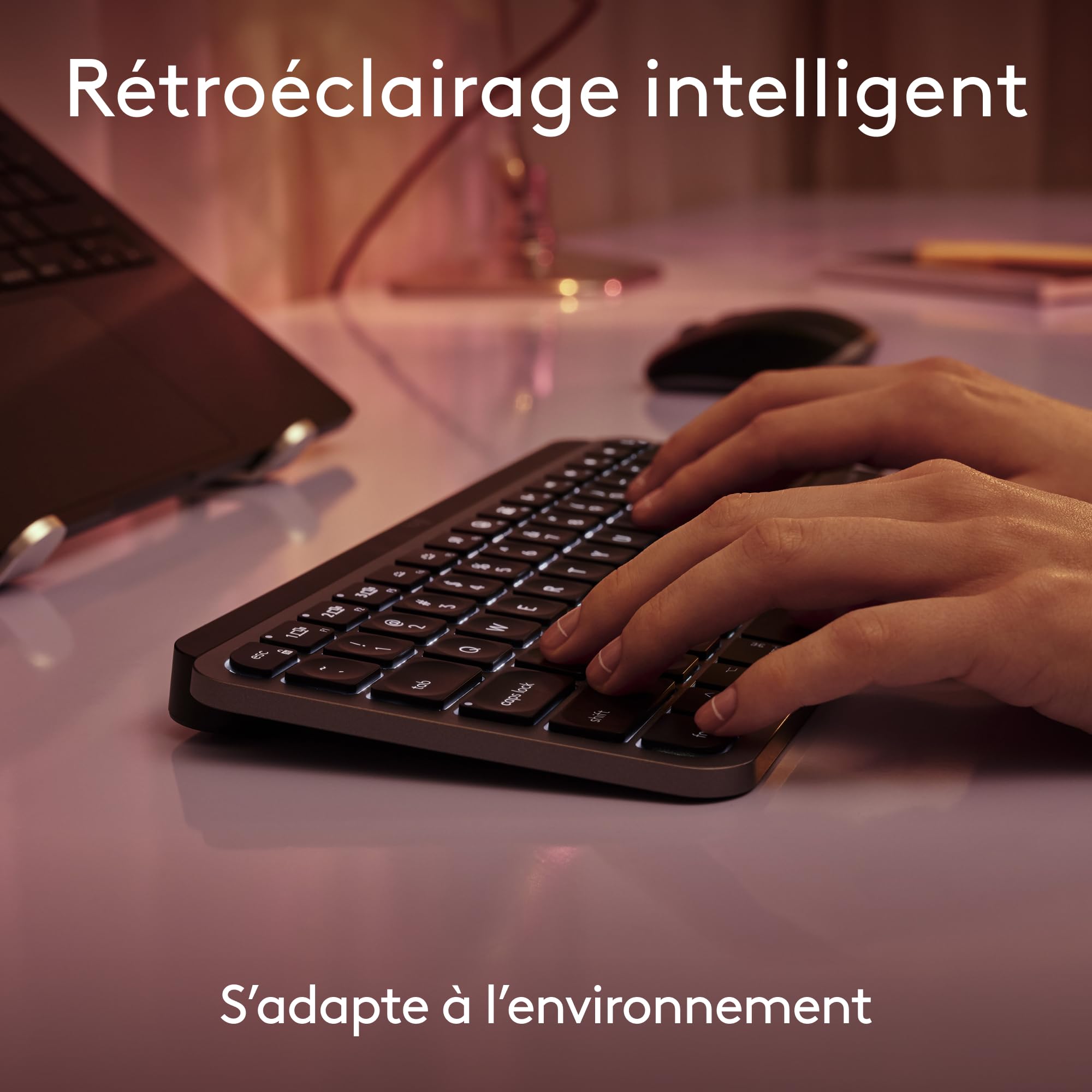 LOGITECH MX Keys Mini For Mac Minimalist Wireless Illuminated Keyboard Space Grey (FR)