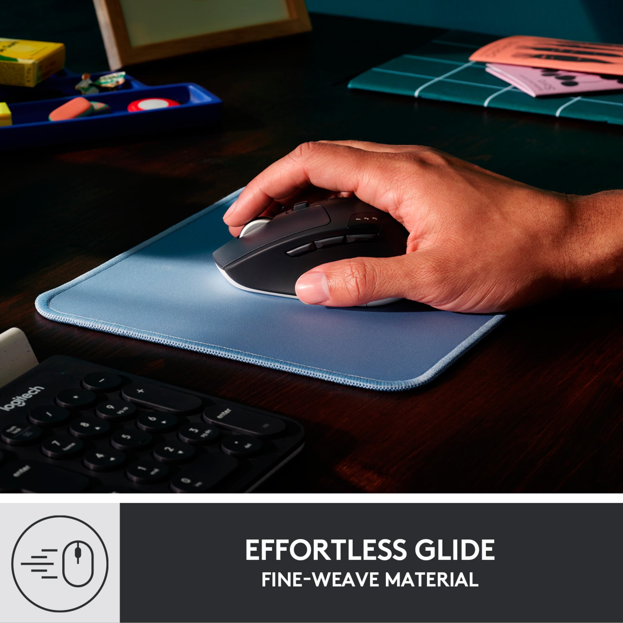 LOGITECH Desk Mat Studio Series Mouse pad blue grey