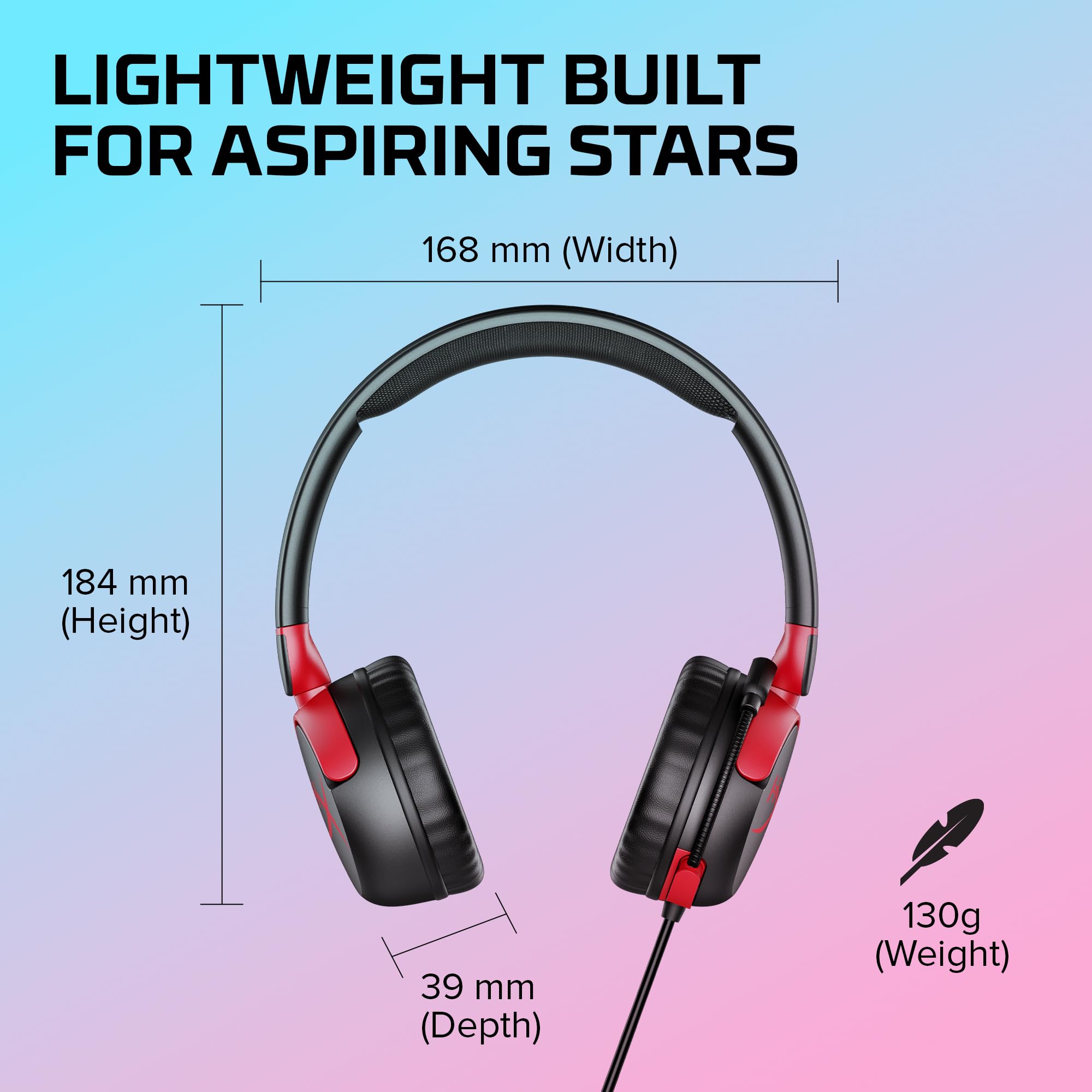 Casque filaire HyperX Cloud Mini avec microphone, minijack 3,5 mm, noir-rouge
