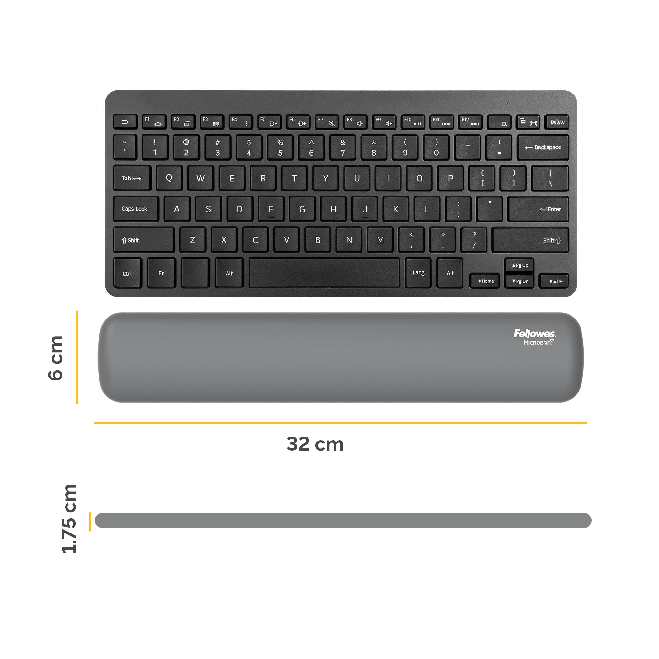 FELLOWES Repose-poignets clavier compact Breyta Gris