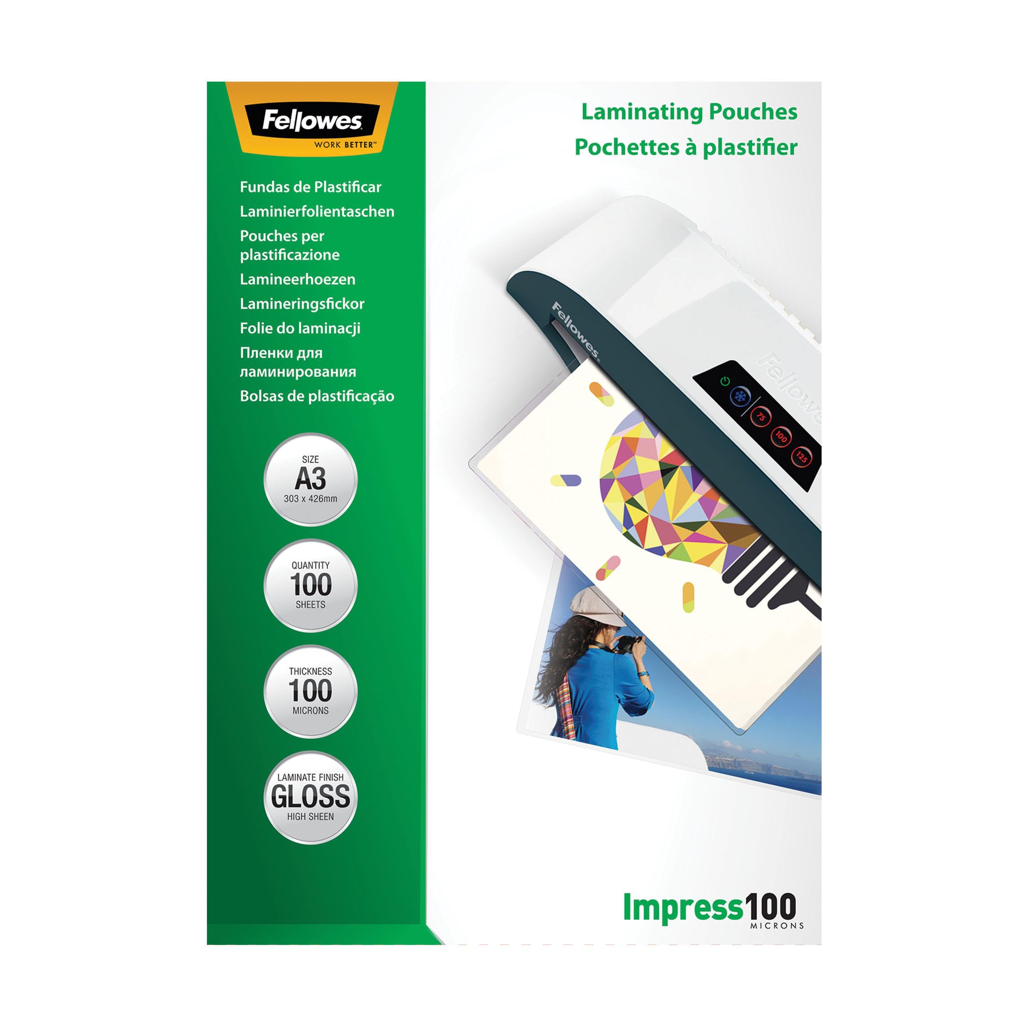 FELLOWES POCHETTES A3 100 MICRONS X 100