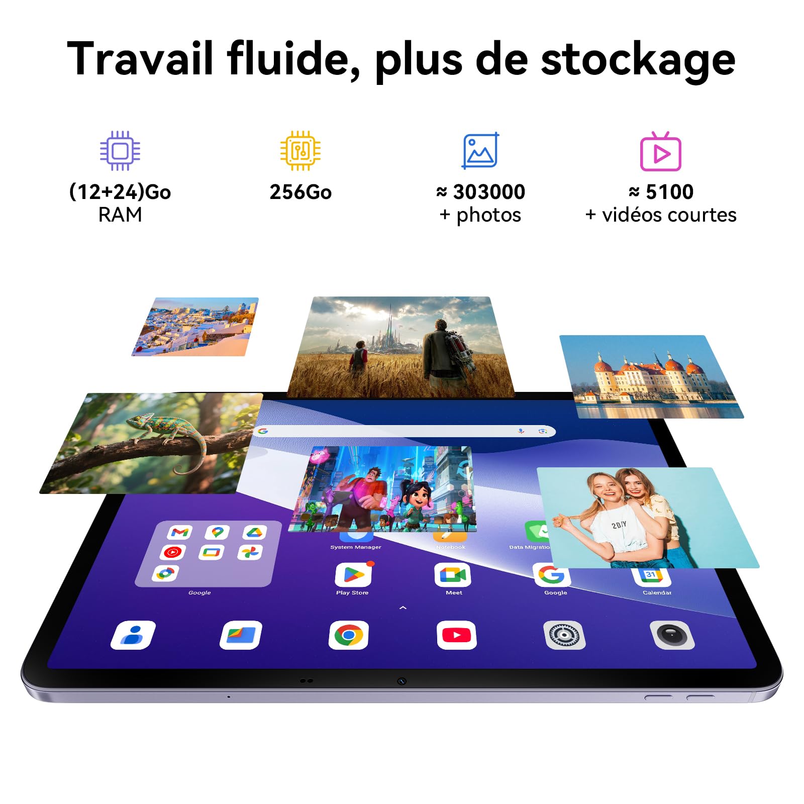 Blackview Link 8 (Tablette Wifi - 12.7'' - 256 Go, 6 Go RAM) Violet