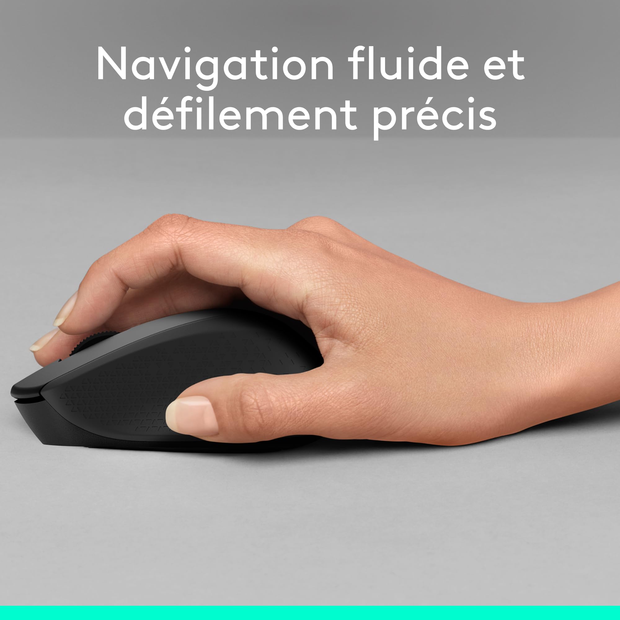 LOGITECH M330 SILENT PLUS Mouse 3 buttons wireless 2.4 GHz USB wireless receiver black