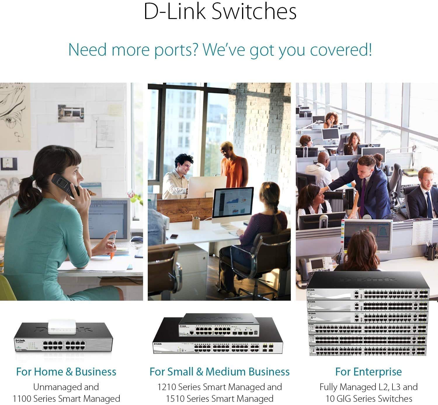 D-LINK SWITCH 16 PORTS 10/100/1000 MBPS RACKABLE - NON MANAGEABLE