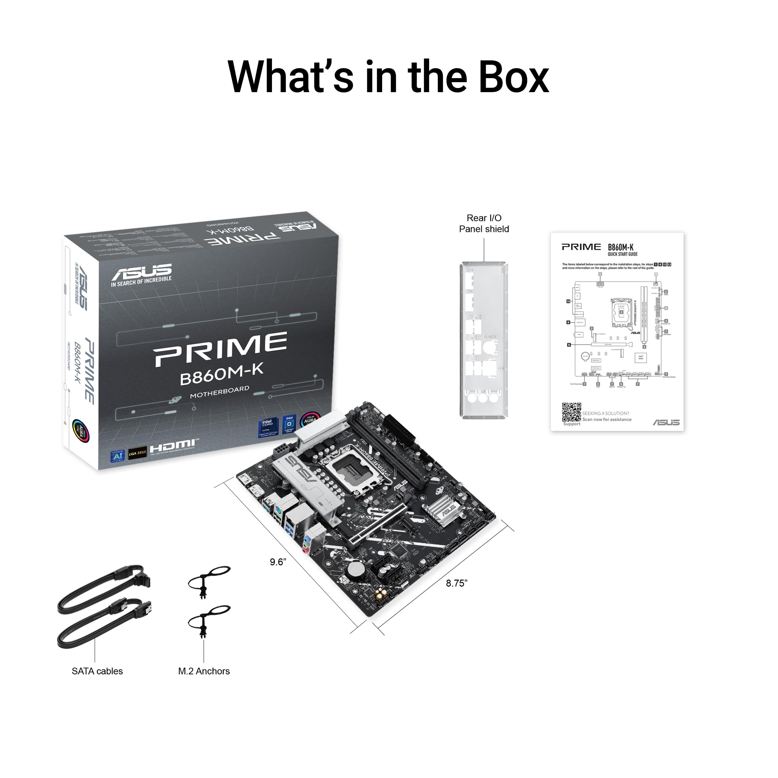 ASUS PRIME B860M-K LGA1851 DDR5 mATX MB 1xHDMI 1xDP 2xM.2 4xSATA
