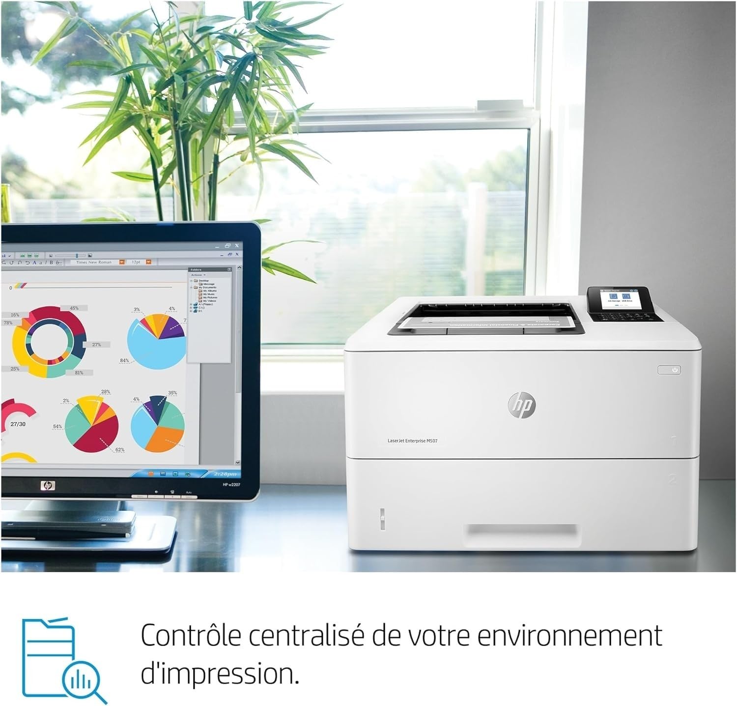 HP LaserJet Enterprise M507dn Printer Mono Duplex laser A4 1200x1200dpi 50ppm 650sheets USB LAN
