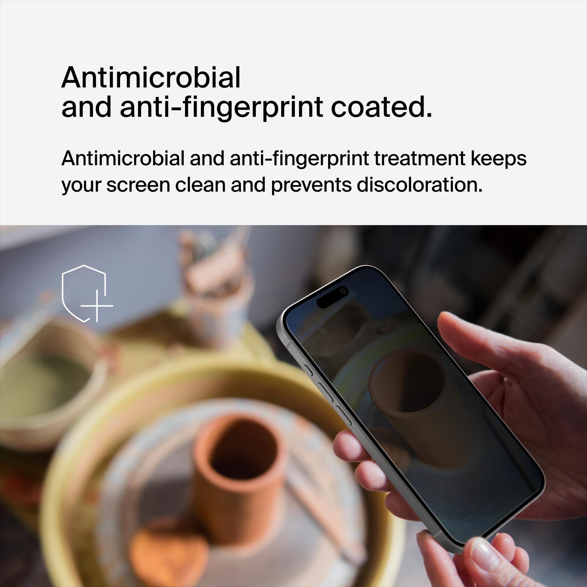 BELKIN ScreenForce Pro TemperedGlass Privacy AM Screen Protection for iPhone 15 Pro