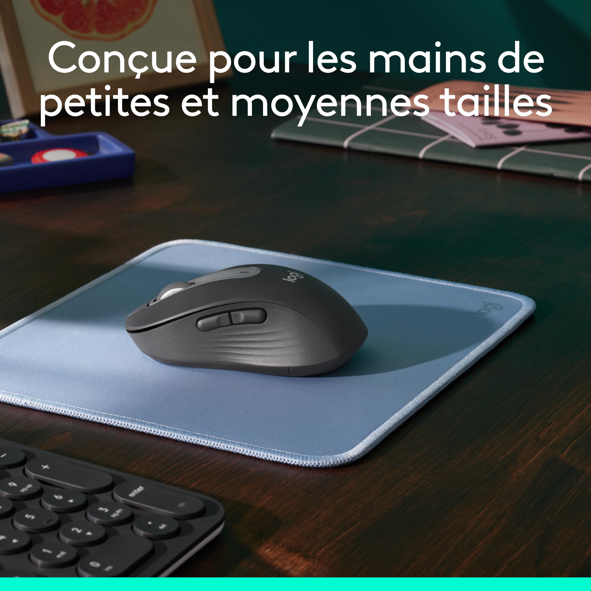 LOGITECH Signature M650 Mouse optical 5 buttons wireless Bluetooth 2.4 GHz Bolt USB receiver graphite