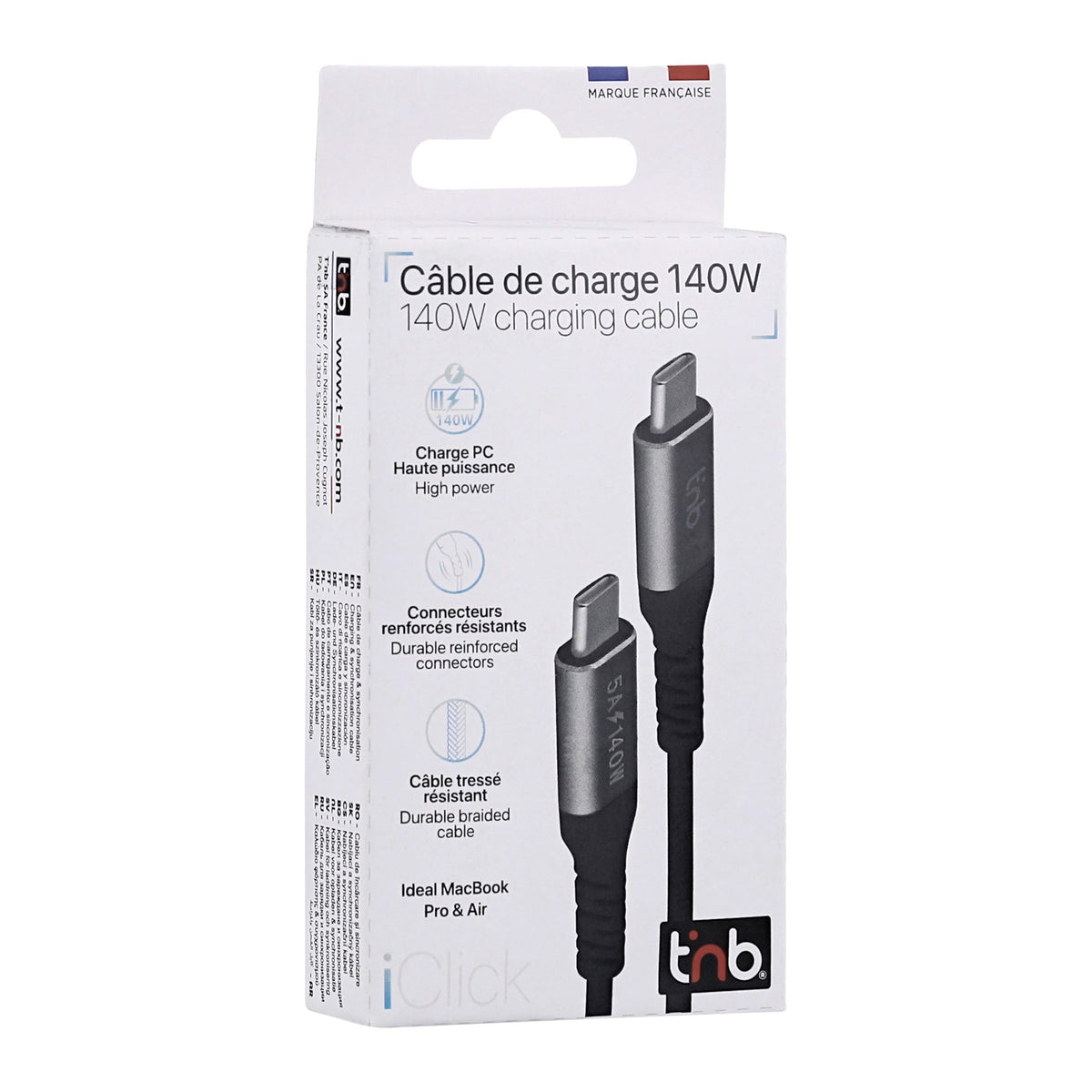 TNB iClick 140W 2m USB-C PC and Mac Charging Cable