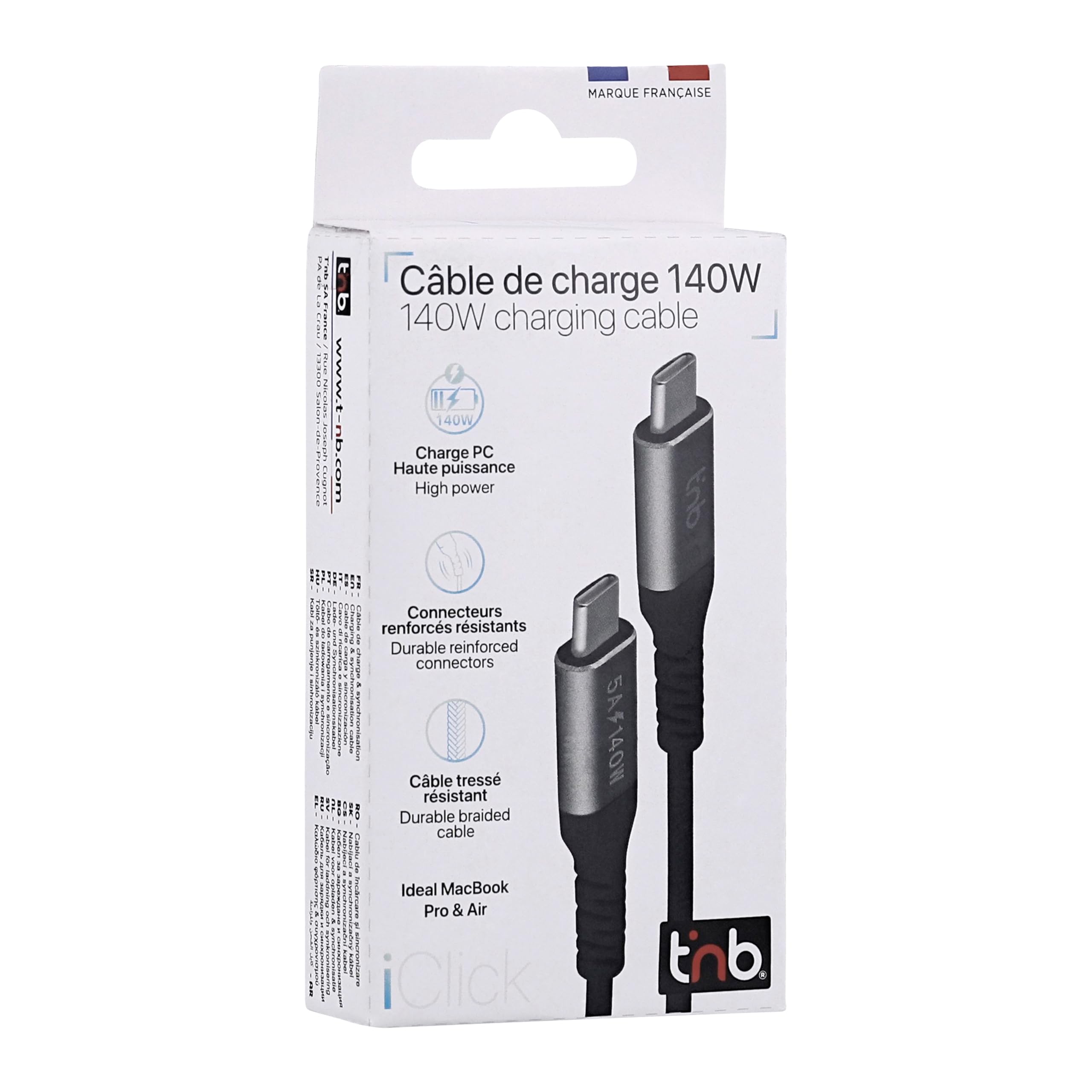 TNB iClick 140W 2m USB-C PC and Mac Charging Cable