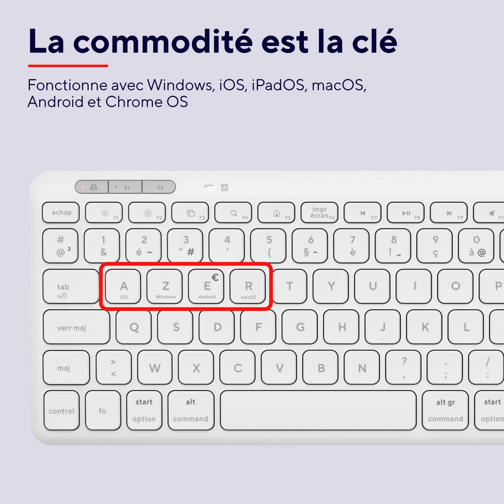 TRUST Pack clavier & souris sans fil LYRA Bluetooth - blanc (FR)