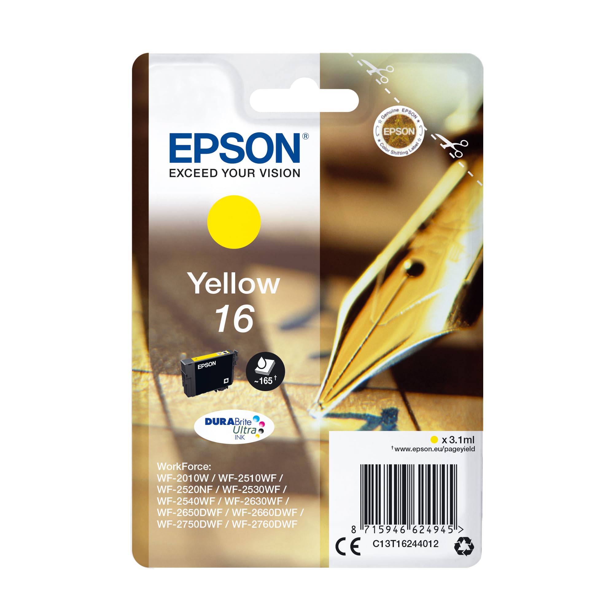 Cartouche EPSON C13T16244012 16 - Yellow