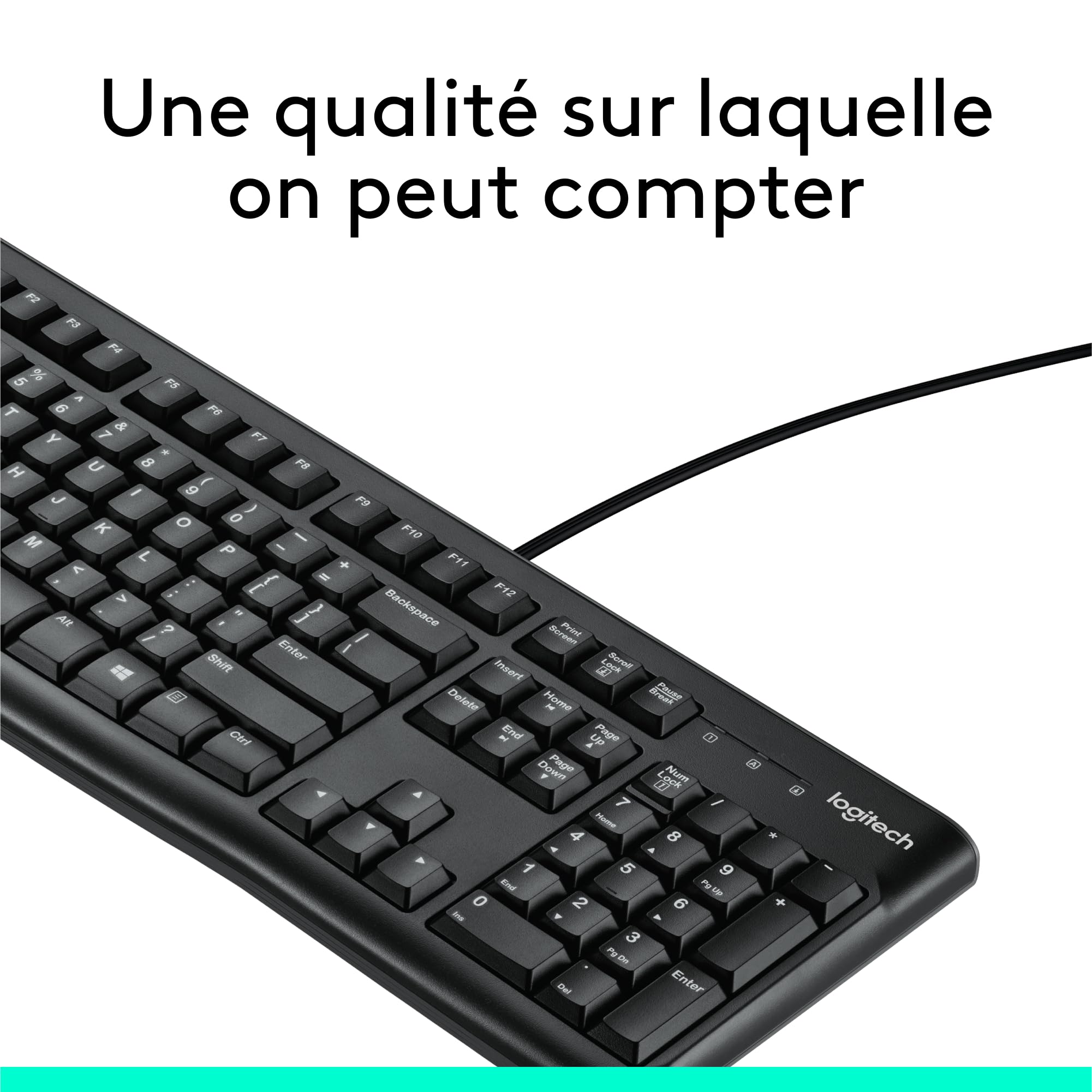LOGITECH K120 Corded Keyboard black USB (FRA)