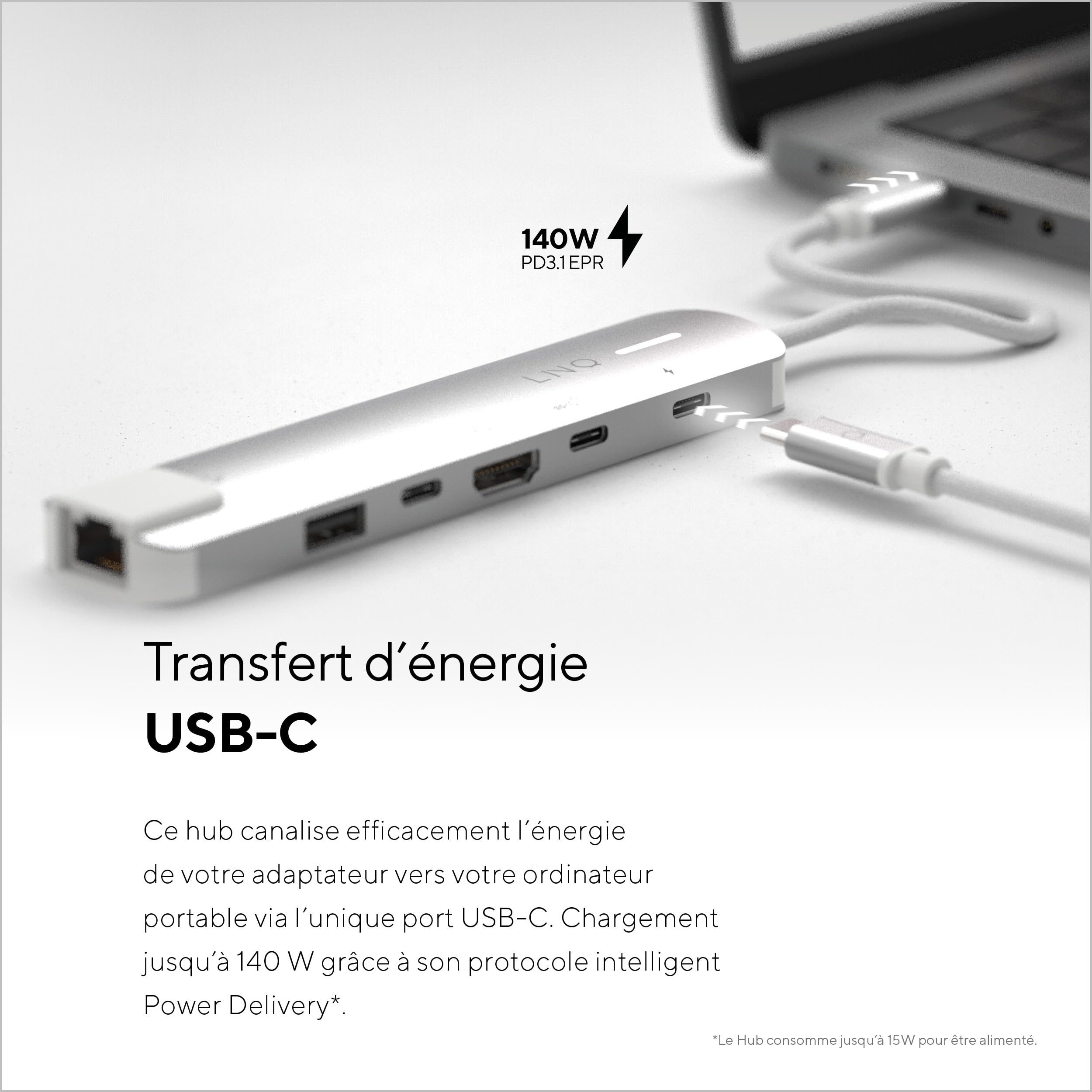 LINQ Hub multiport 6-en-1 Pro USB-C 10 Gbps 4K HDMI