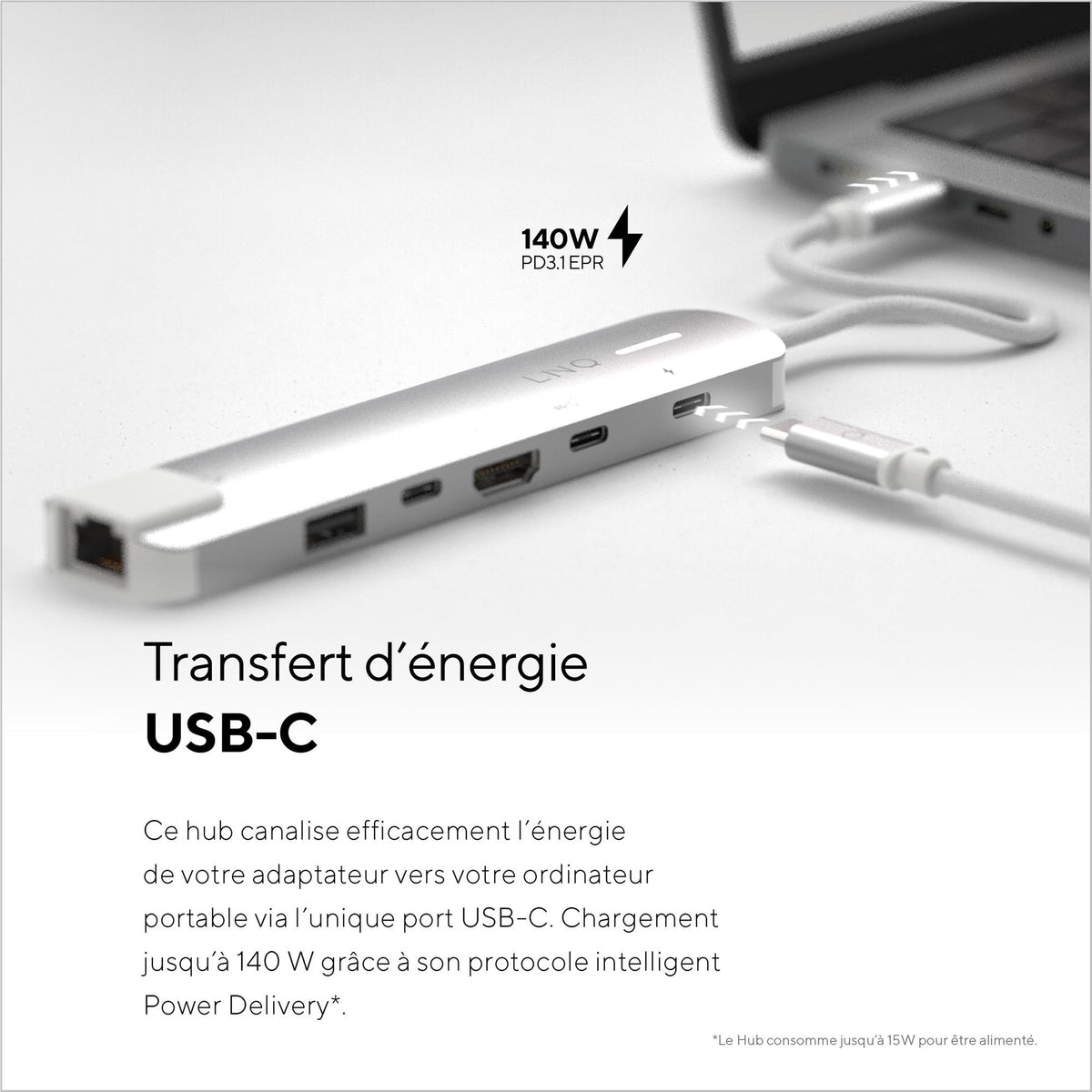LINQ Hub multiport 6-en-1 Pro USB-C 10 Gbps 4K HDMI