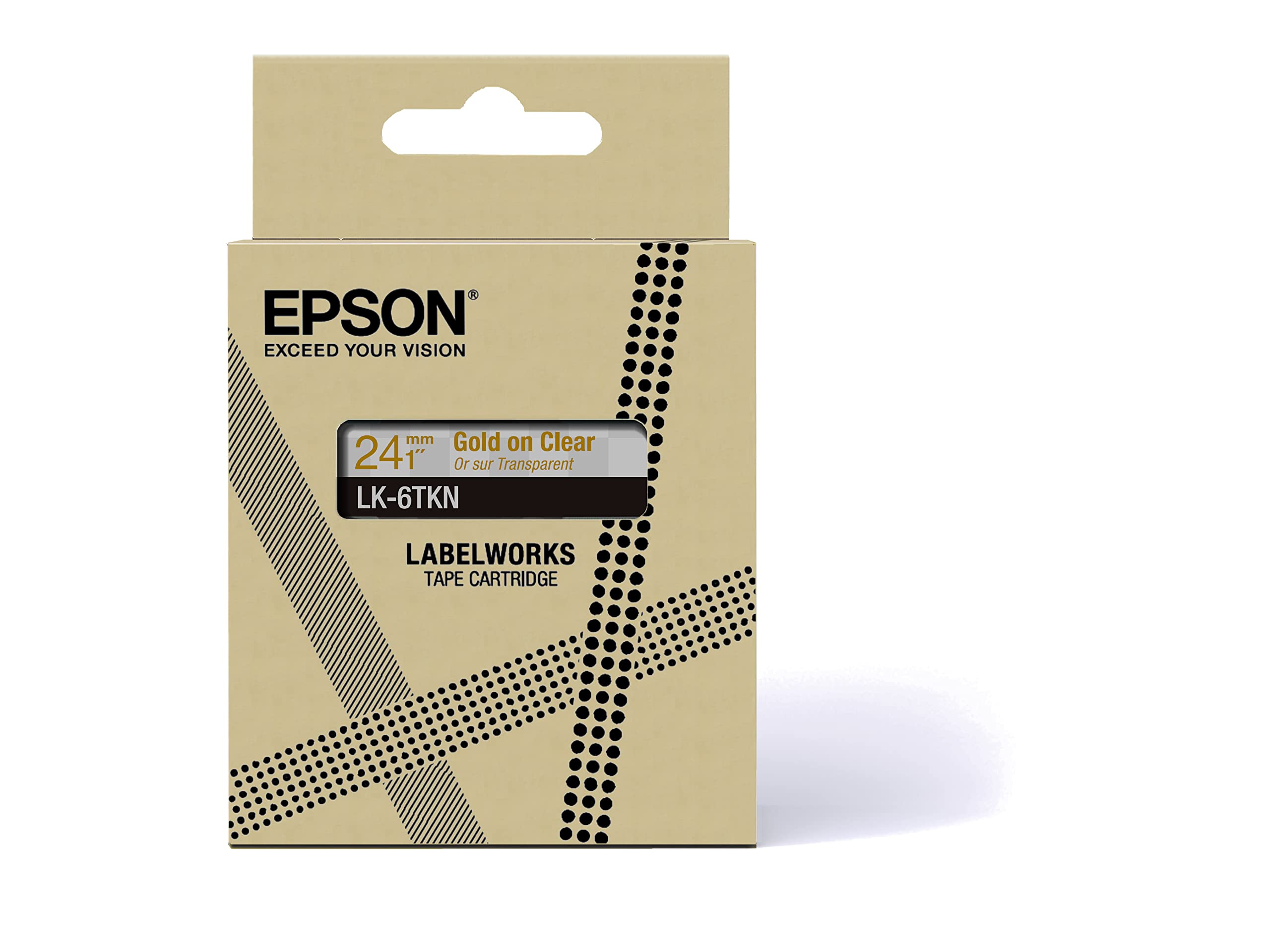 EPSON Metallic Tape Clear/Gold 24mm 9m LK-6TKN