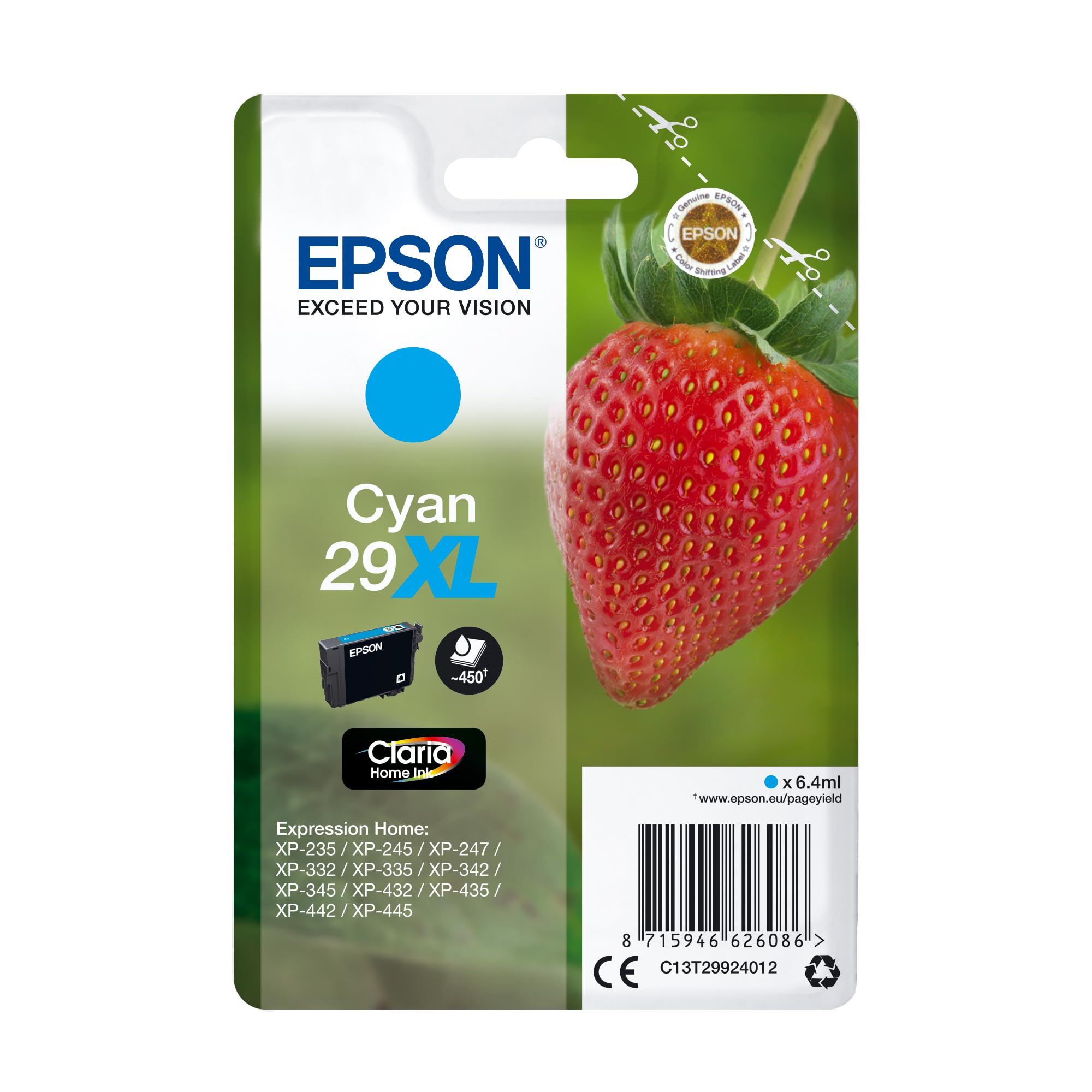 Cartouche EPSON C13T29924012 - Cyan