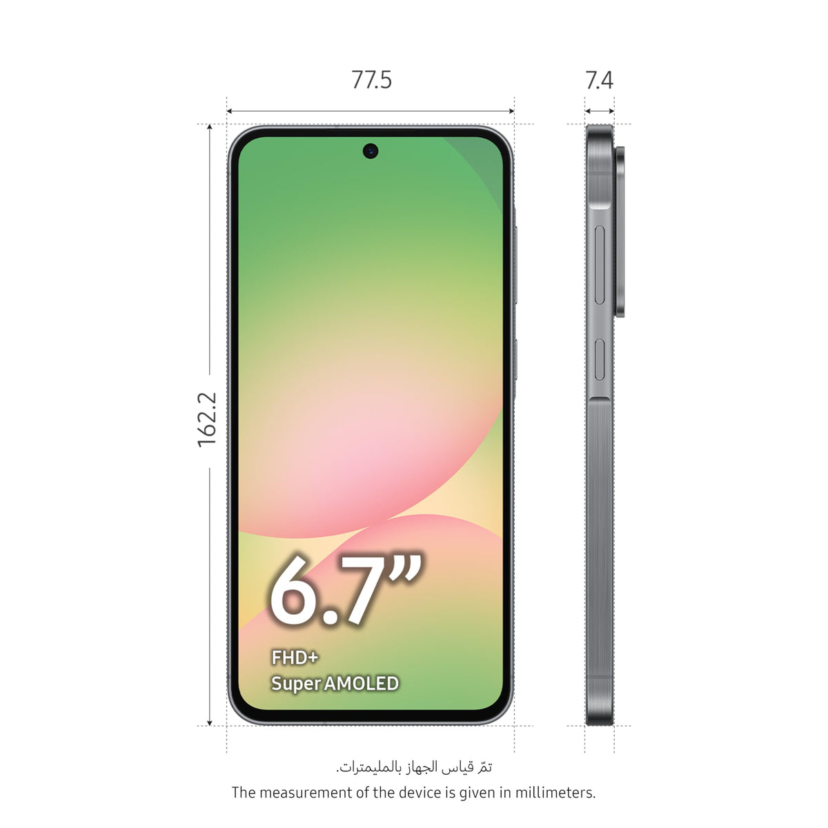 Samsung A566 Galaxy A56 (Double Sim - 6.7", 256 Go, 8 Go RAM - No EU, Garantie 2 ans par HEM) Graphite