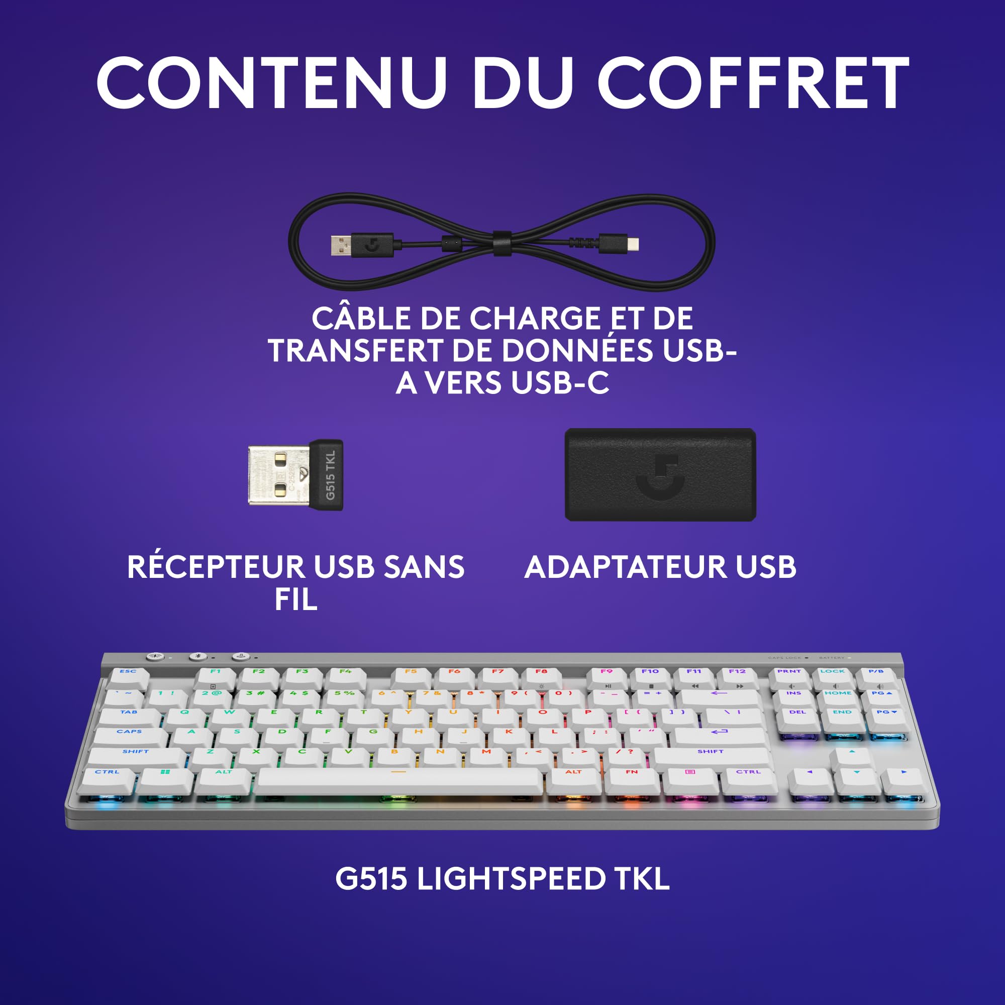 LOGITECH G515 LIGHTSPEED TKL White (FR)