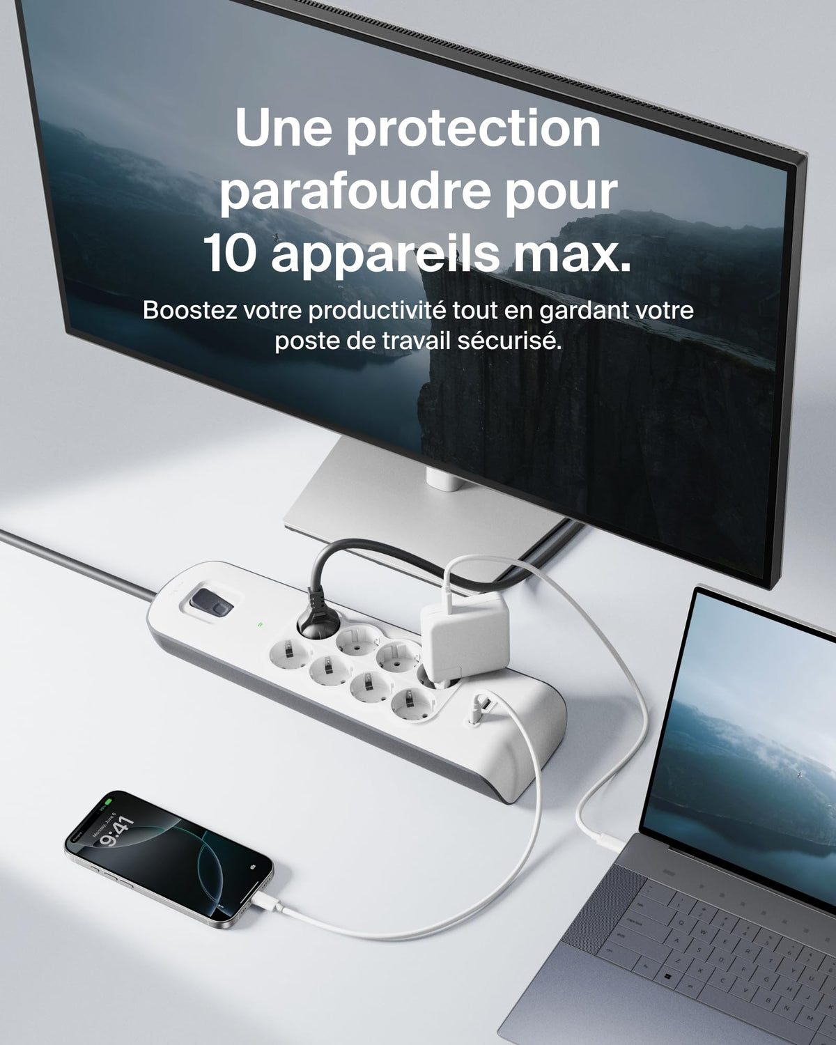 BELKIN Multiprise/Parafoudre 8 Prises 2 Ports USB