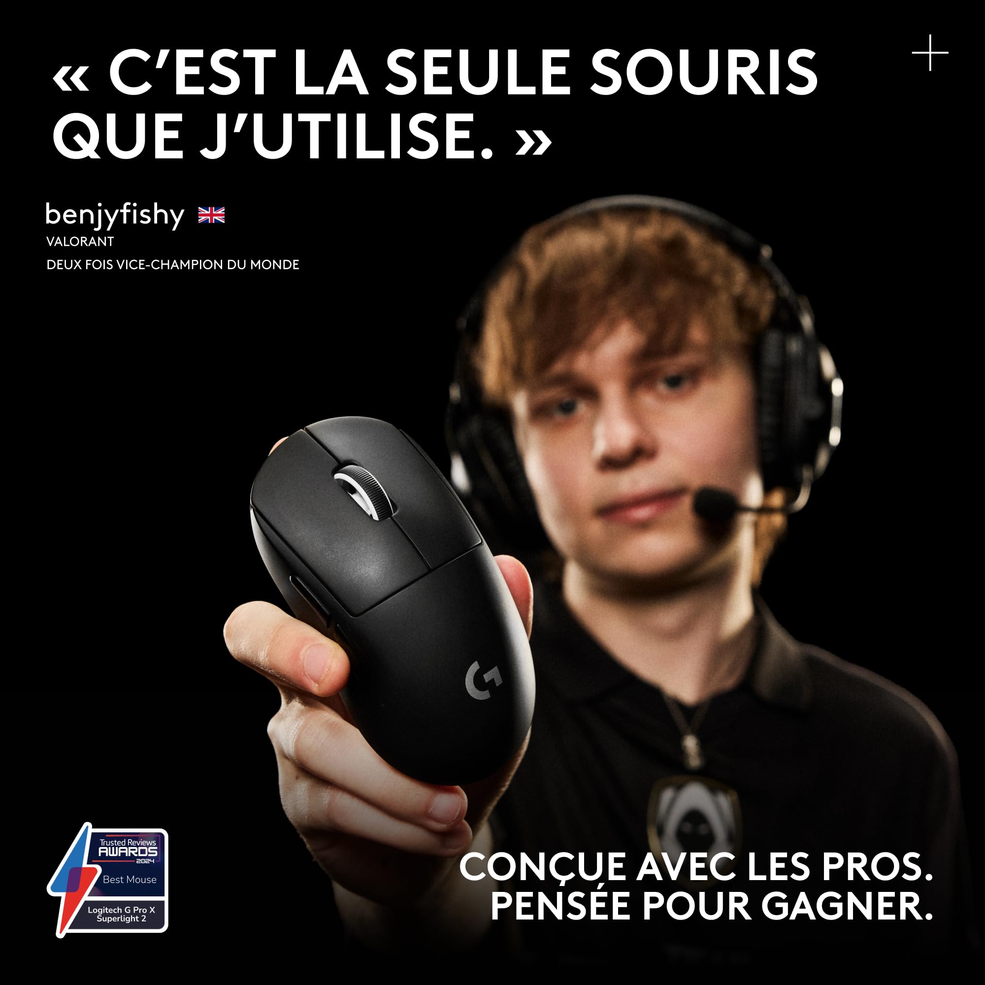 LOGITECH G PRO X SUPERLIGHT 2 Mouse optical 5 buttons wireless 2.4 GHz USB LOGITECH LIGHTSPEED receiver black