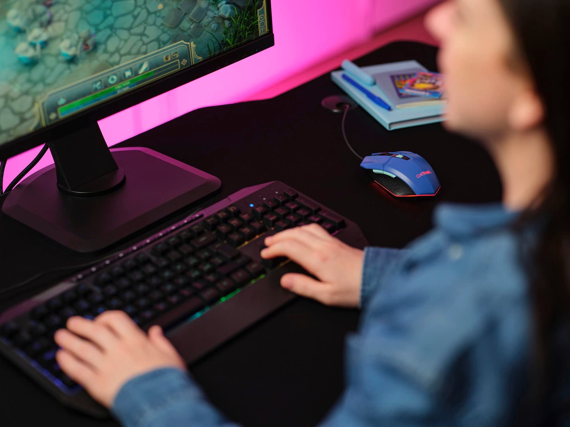 TRUST Souris gaming filaire FELOX rétroéclairée - Bleue