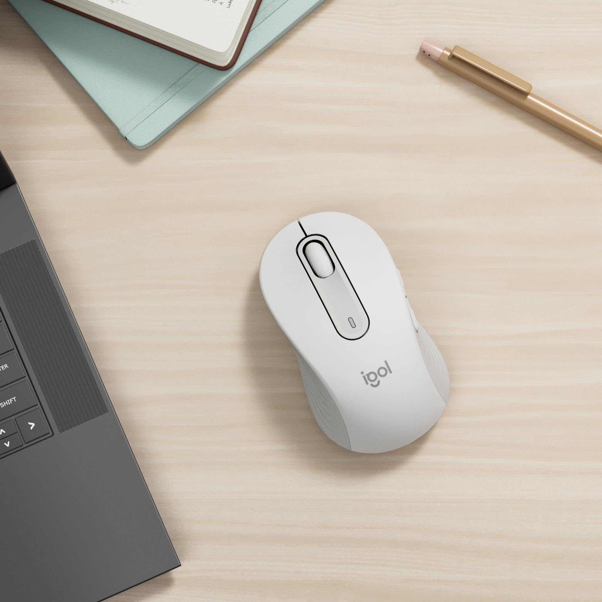 LOGITECH Signature M650 L Mouse large size optical 5 buttons wireless Bluetooth 2.4 GHz Bolt USB receiver off-white