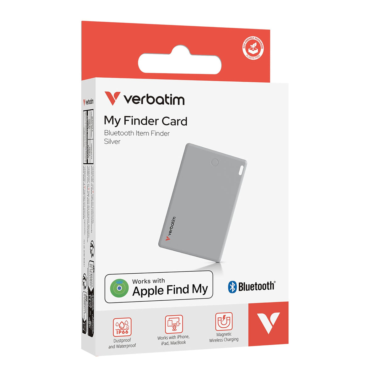 VERBATIM MYFCR-01S MY FINDER CARD BLUETOOTH ITEM FINDER 1 PACK SILVER WCF (P)