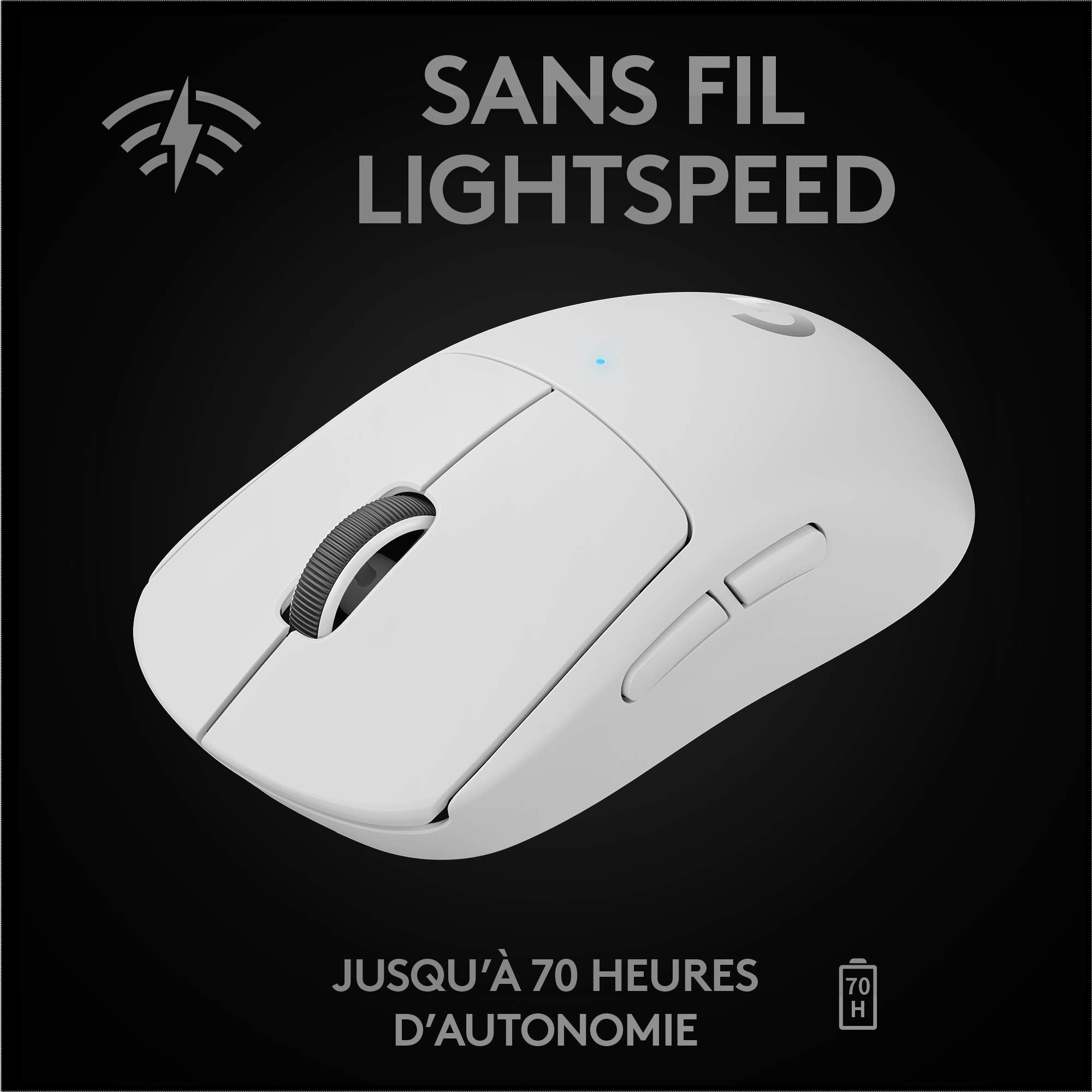 LOGITECH PRO X SUPERLIGHT Wireless Gaming Mouse Mouse optical 5 buttons wireless 2.4 GHz USB LIGHTSPEED receiver white