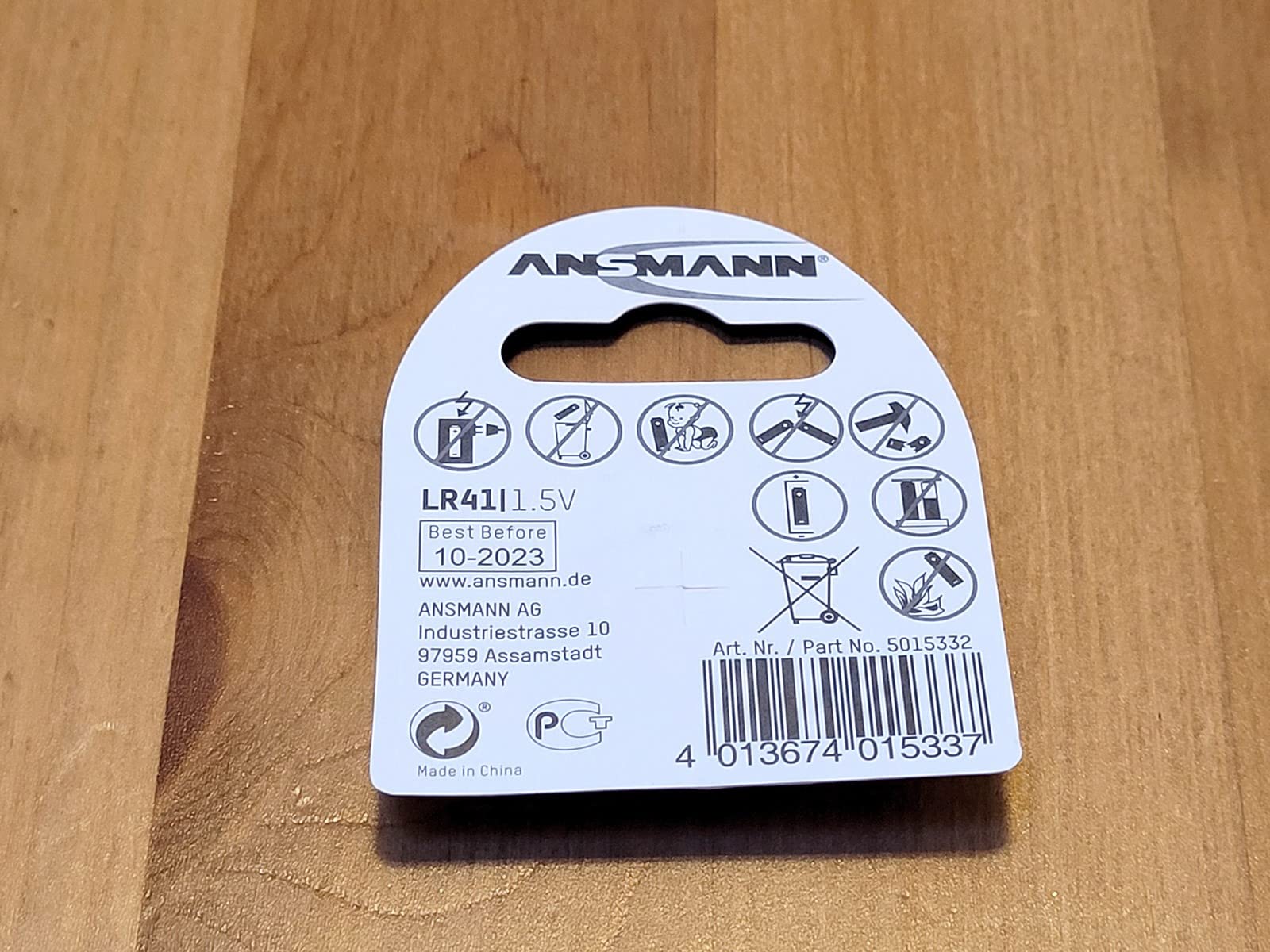 ANSMANN Piles alcalines 5015332 LR41 blister de 1