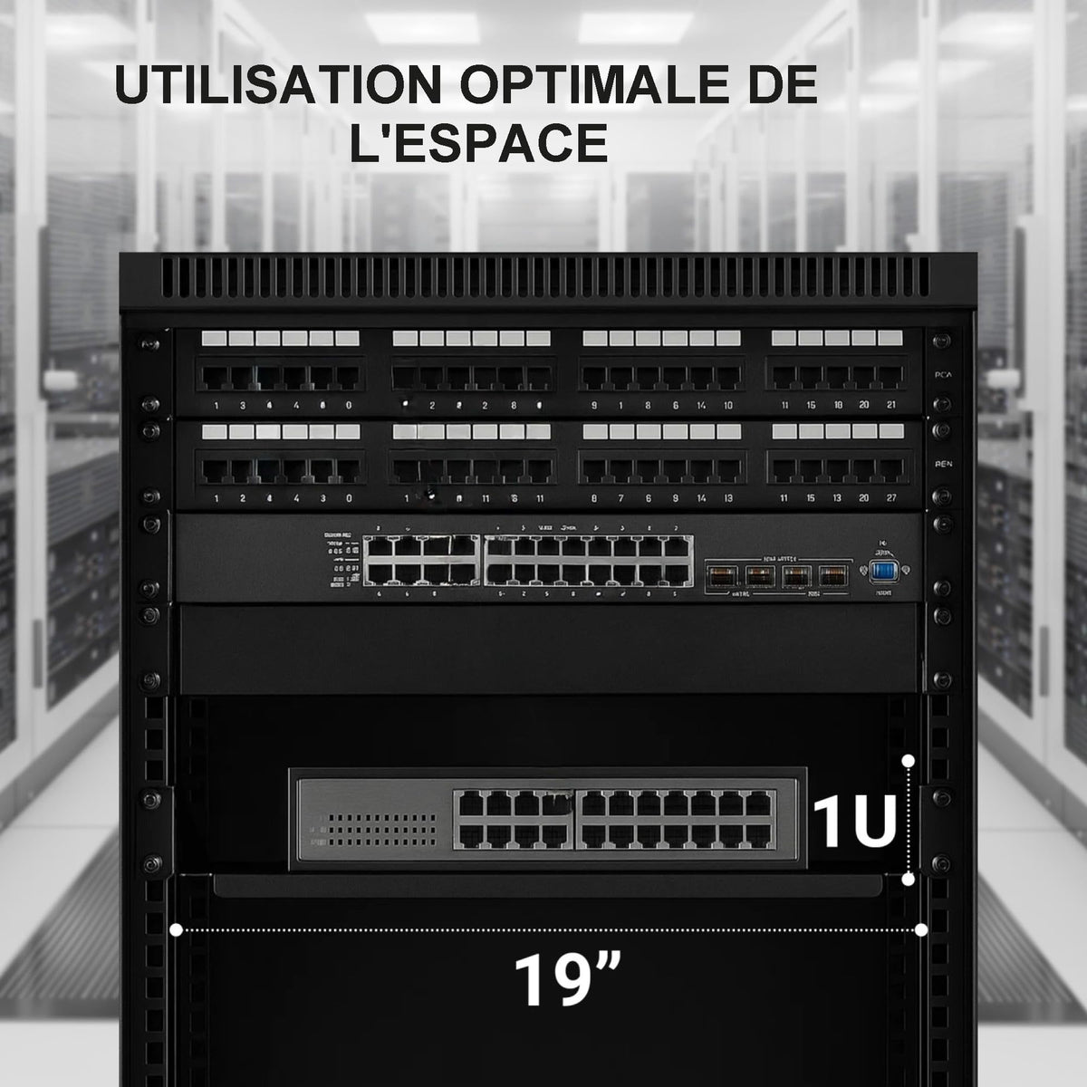 "Extralink SHELF 1U FOR WALL CABINETS 19\"" 250MMX1U BLACK Étagere"