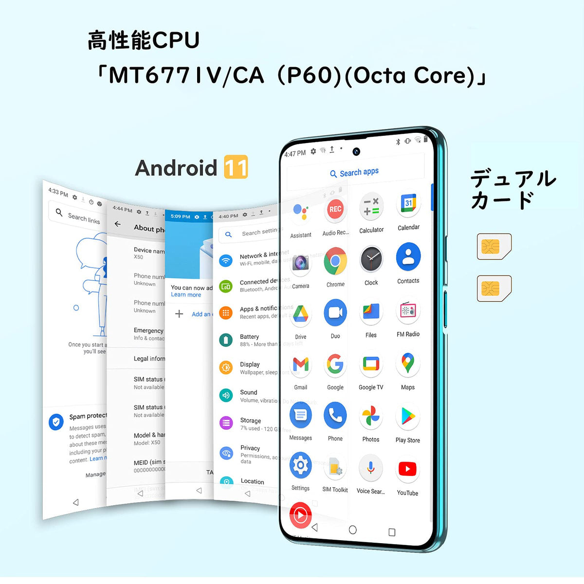 Cubot X50 (Double Sim - 6.67'', 128 Go, 8 GO RAM) Noir