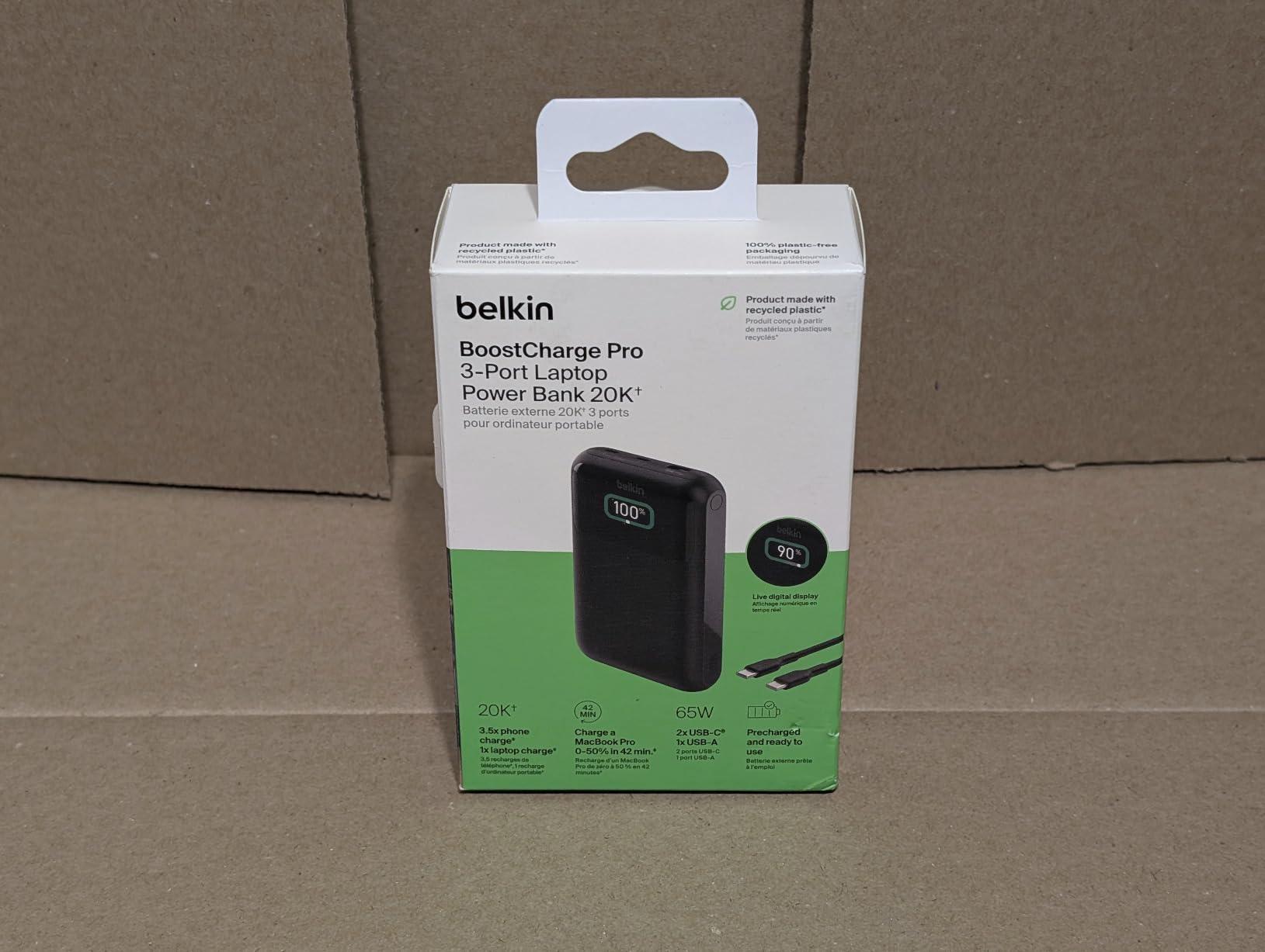 BELKIN 20k 65w Laptop Powerbank Digital display