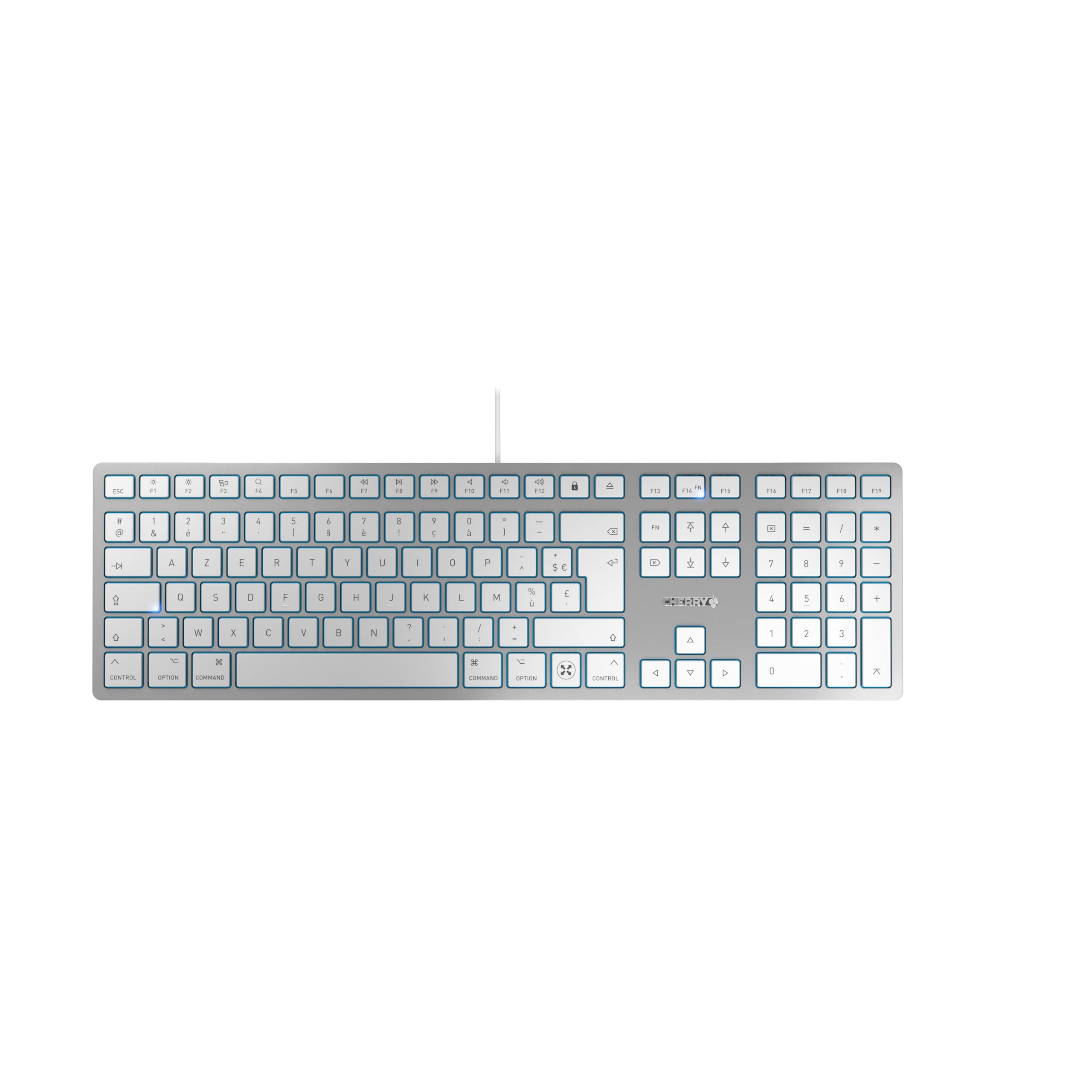 CHERRY Clavier KC 6000C FOR MAC USB Type-C argent/blanc