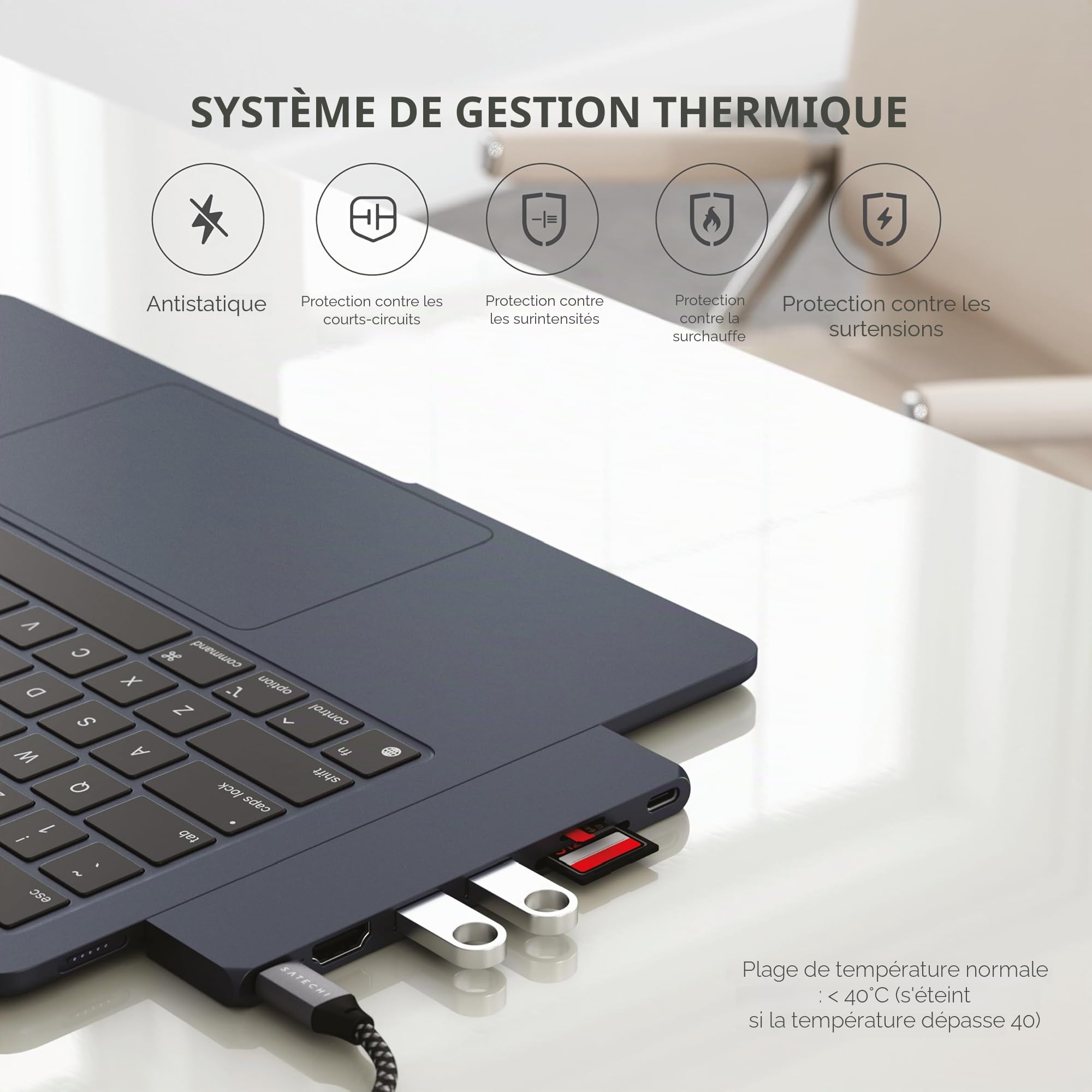 SATECHI-HUB PRO SLIM USB-C MIDNIGHT