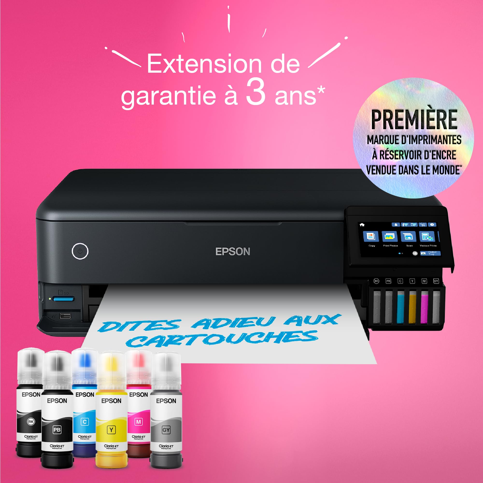 EPSON EcoTank ET-8550 MFP colour inkjet refillable A3 16ppm Print USB LAN Wi-Fi Black