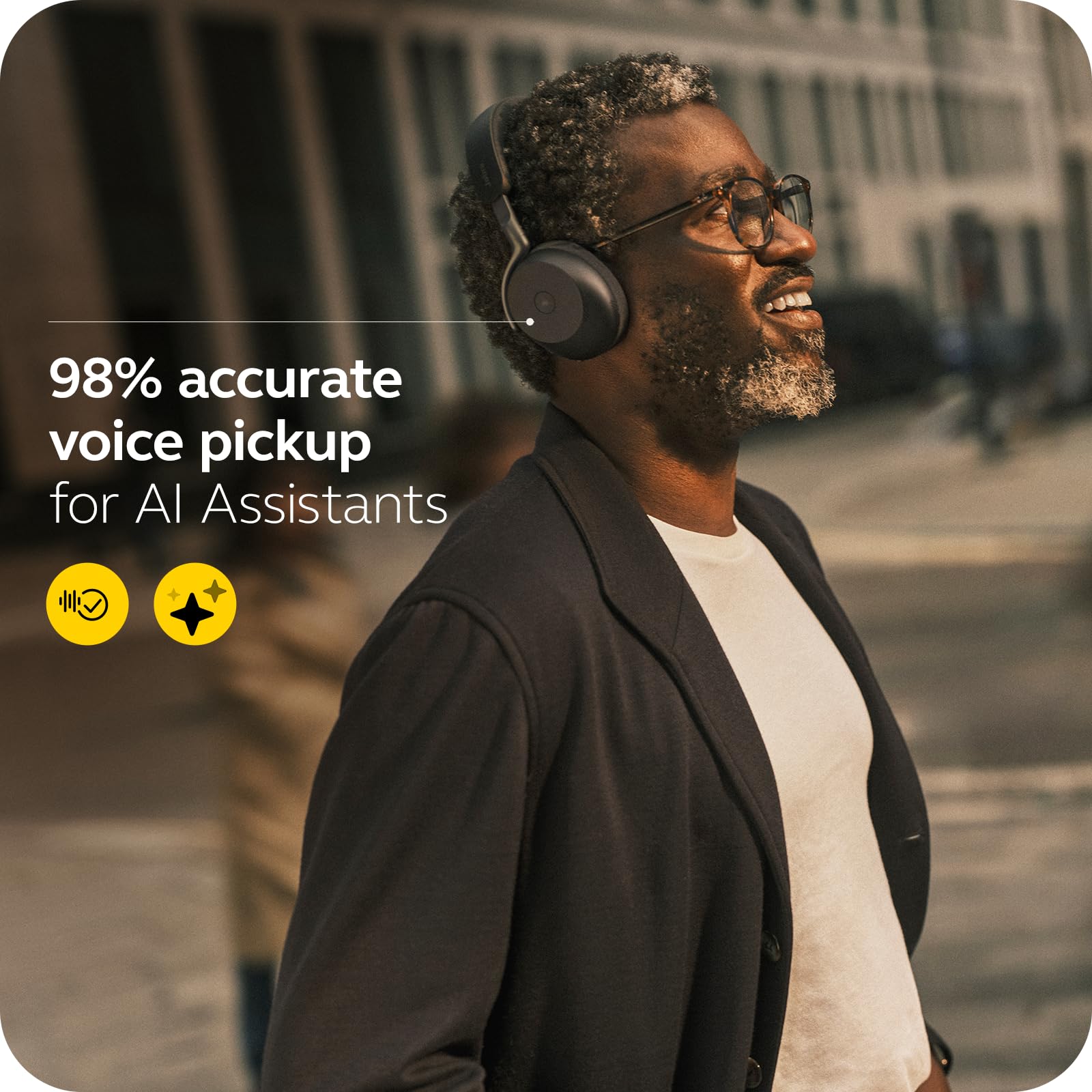 Jabra Evolve3 75 UC Link 390 USB-A Bla