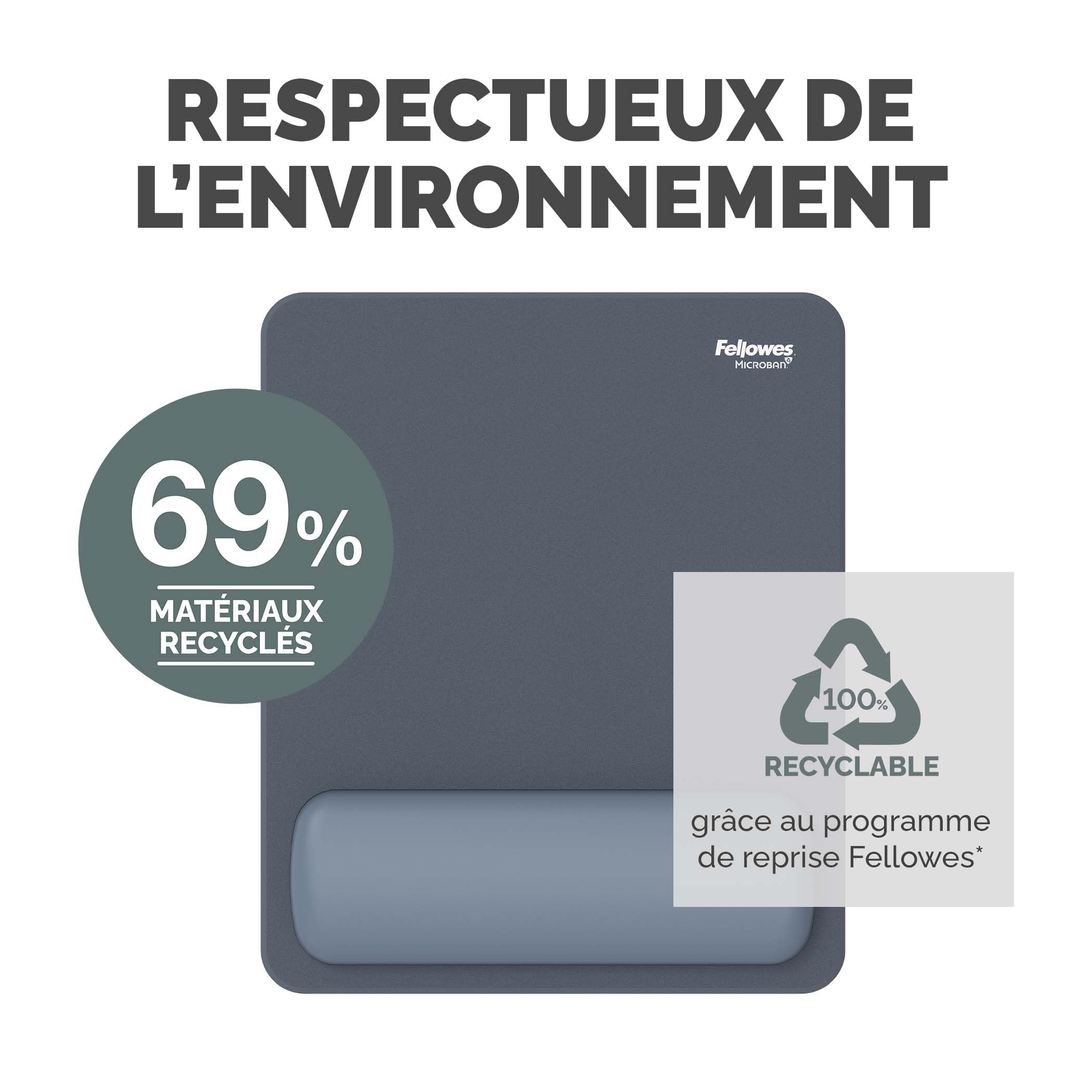 FELLOWES Tapis de souris repose-poignets Breyta BLEU MARINE
